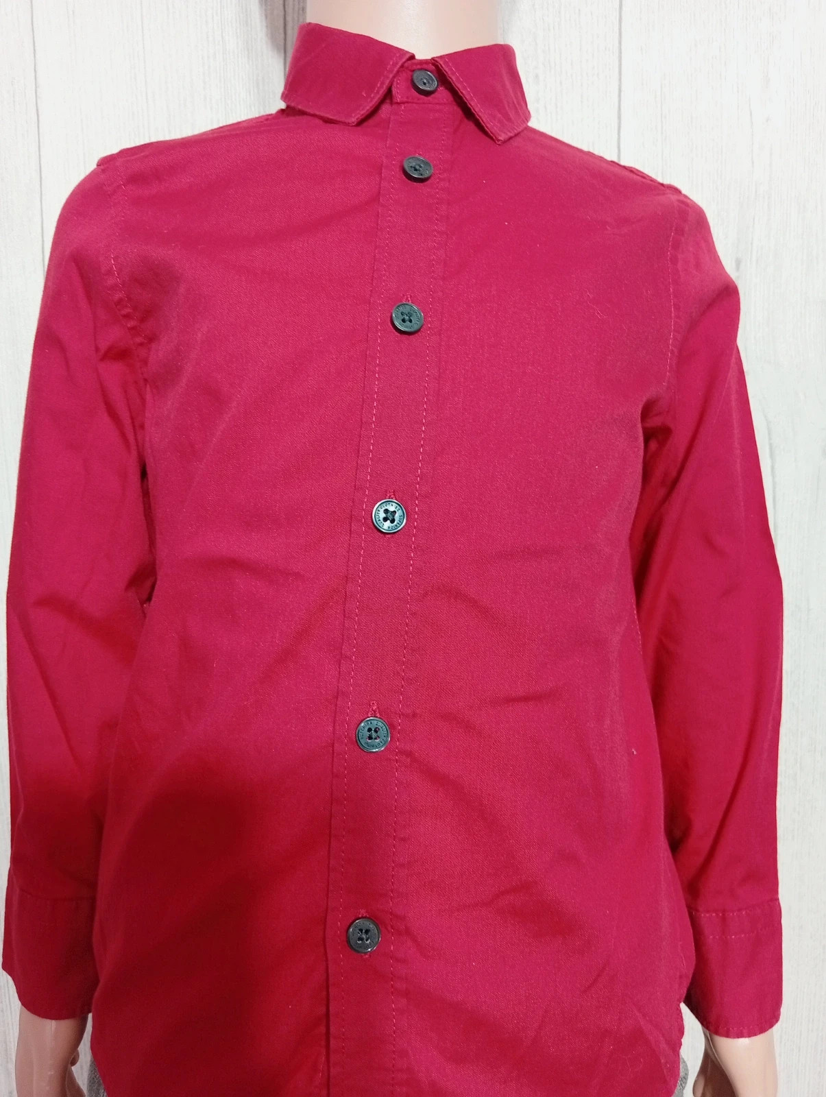 Chemise manches longues garçon - taille 4ans(104 cm) - C&A - couleur rouge – C&A – taille 4 ans / 104 cm 2