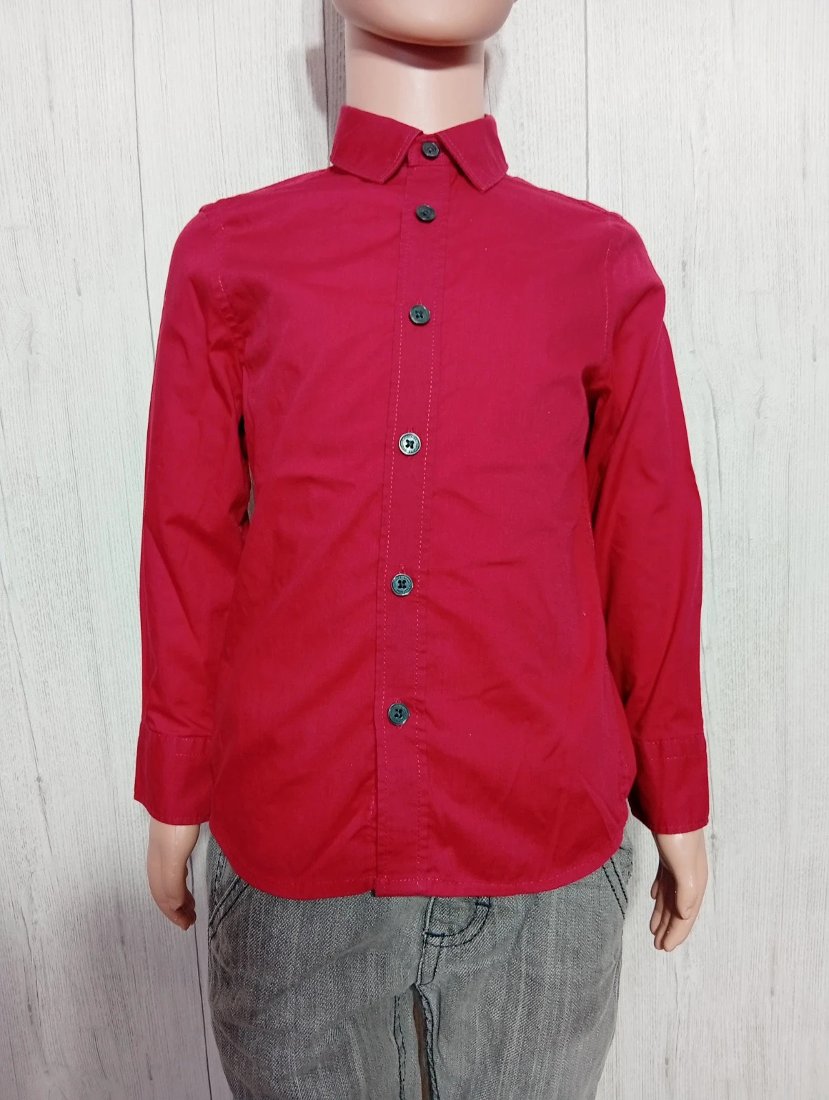 Chemise manches longues garçon - taille 4ans(104 cm) - C&A - couleur rouge