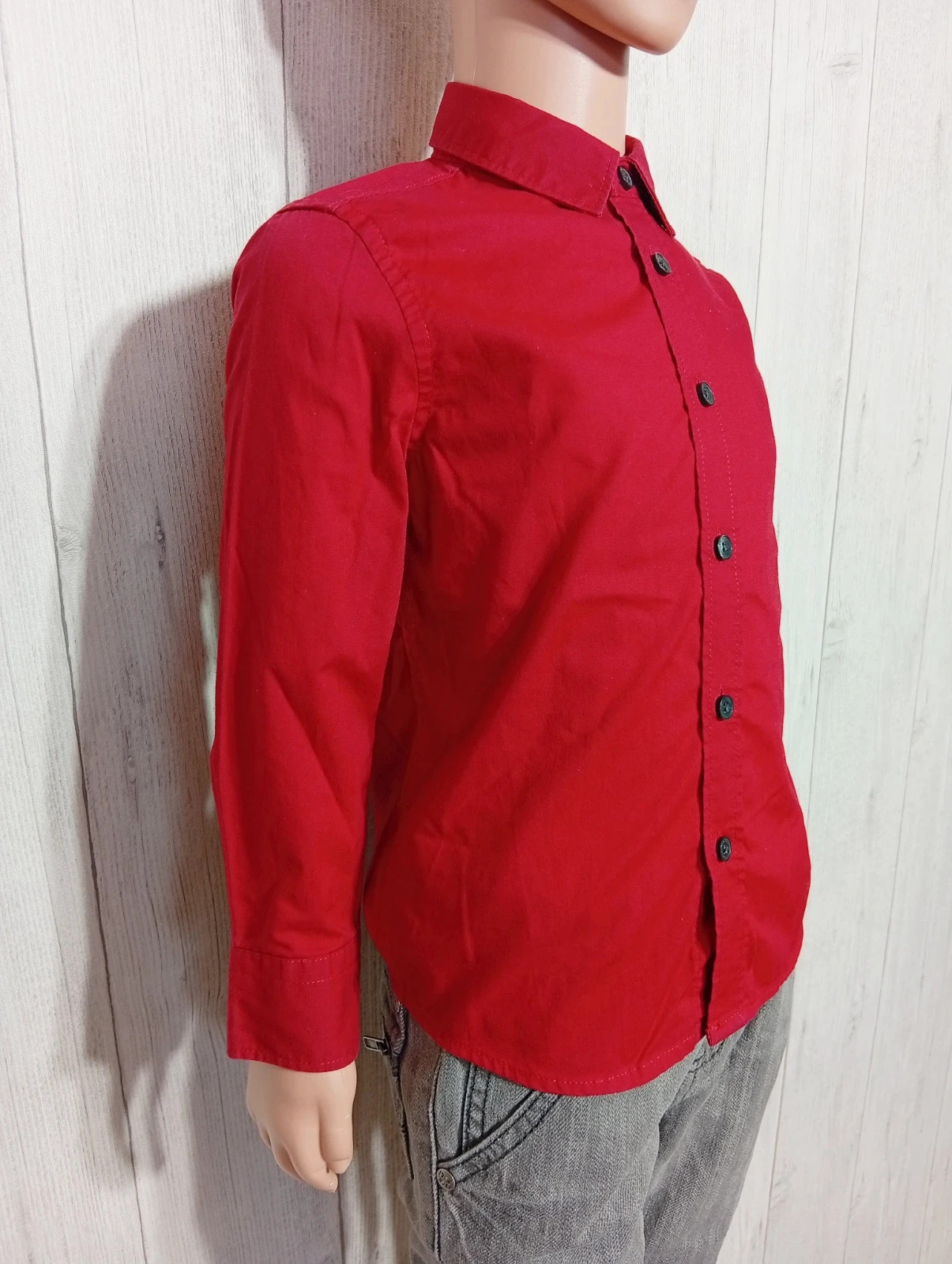 Chemise manches longues garçon - taille 4ans(104 cm) - C&A - couleur rouge – C&A – taille 4 ans / 104 cm 4
