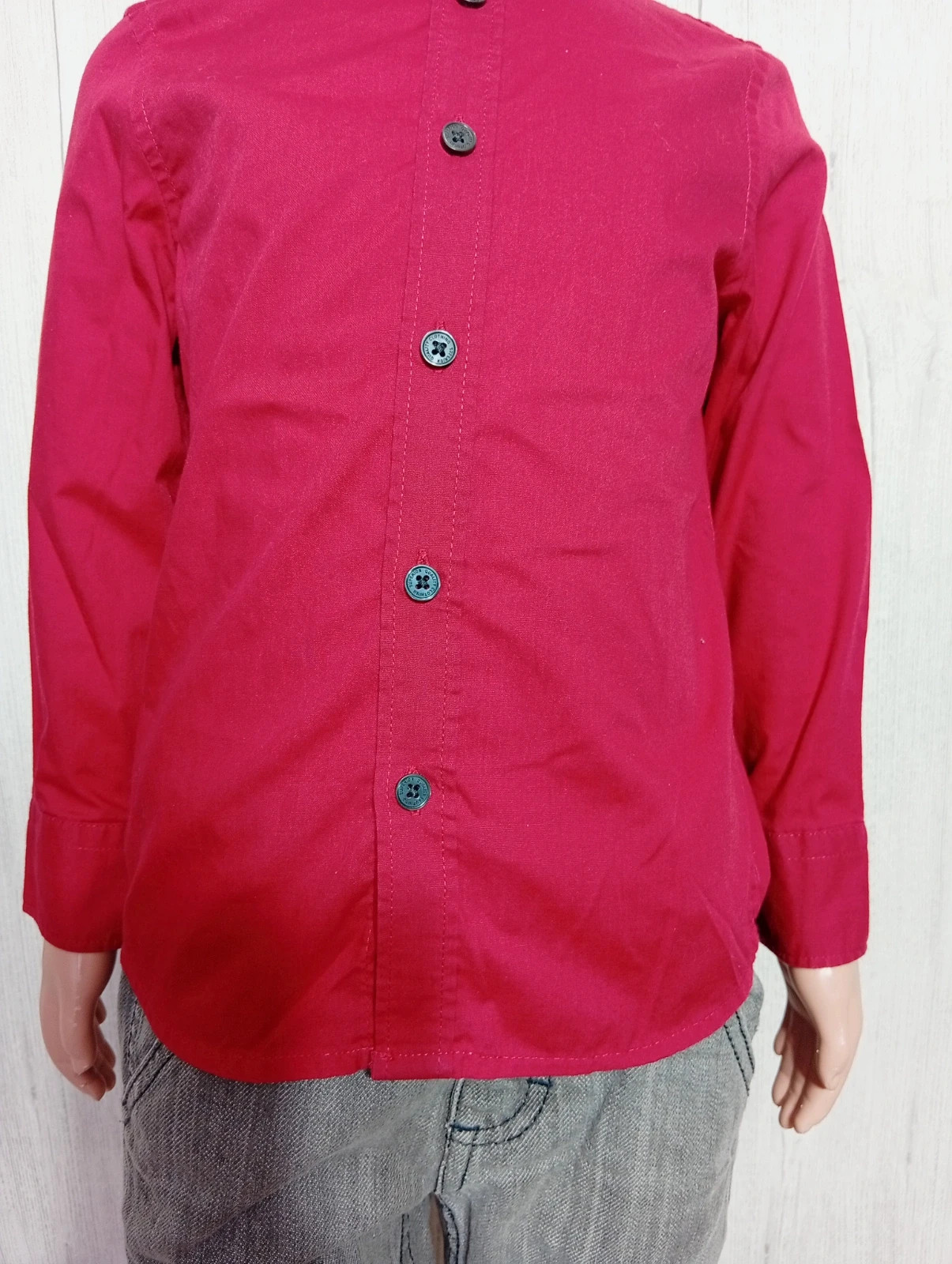 Chemise manches longues garçon - taille 4ans(104 cm) - C&A - couleur rouge – C&A – taille 4 ans / 104 cm 3