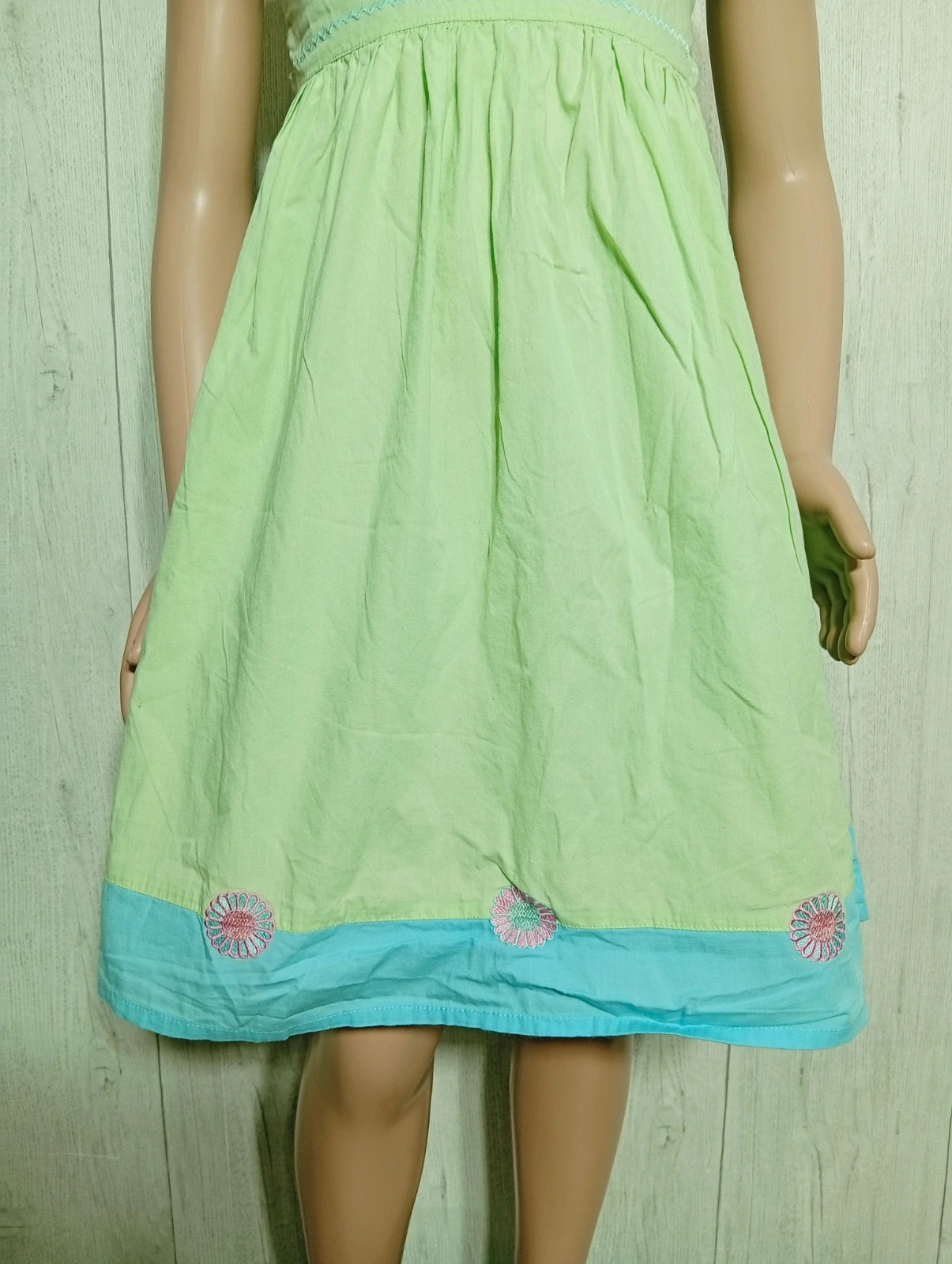 Robe imprimé floral fille - taille 8 ans - couleur vert et bleu – taille 8 ans / 128 cm 3