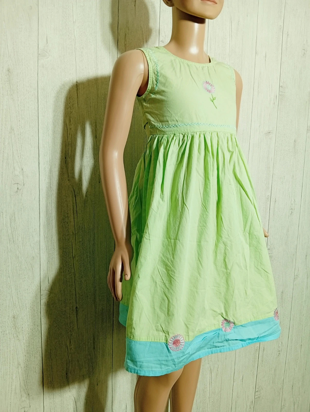 Robe imprimé floral fille - taille 8 ans - couleur vert et bleu – taille 8 ans / 128 cm 4