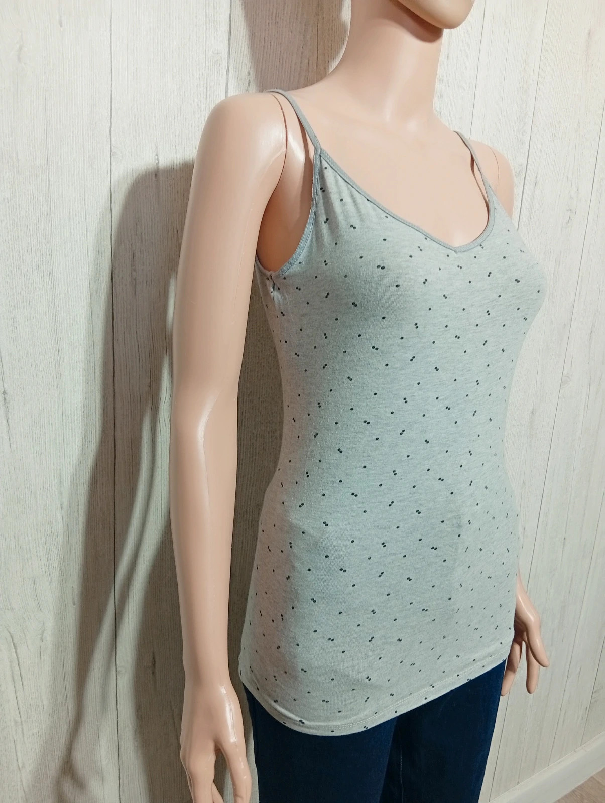 Débardeur imprimé femme - taille S/36 - camaïeu - couleur gris et noir – Camaïeu – taille S / 36 / 8 4