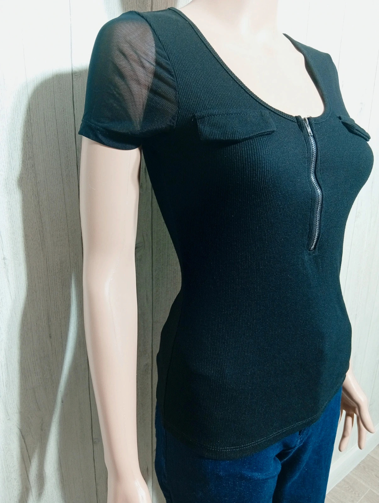 T-shirt manche courte femme - taille S/36 - shein - couleur noir – Shein – taille S / 36 / 8 4