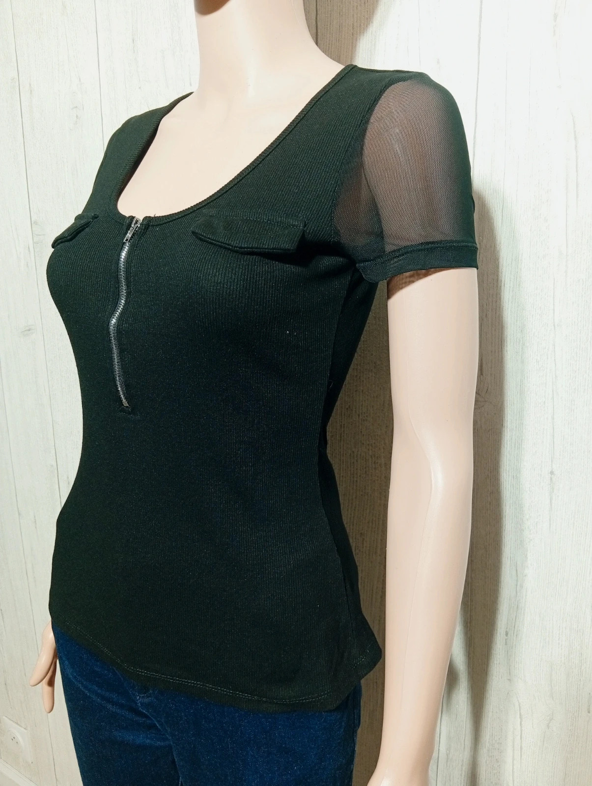 T-shirt manche courte femme - taille S/36 - shein - couleur noir – Shein – taille S / 36 / 8 5
