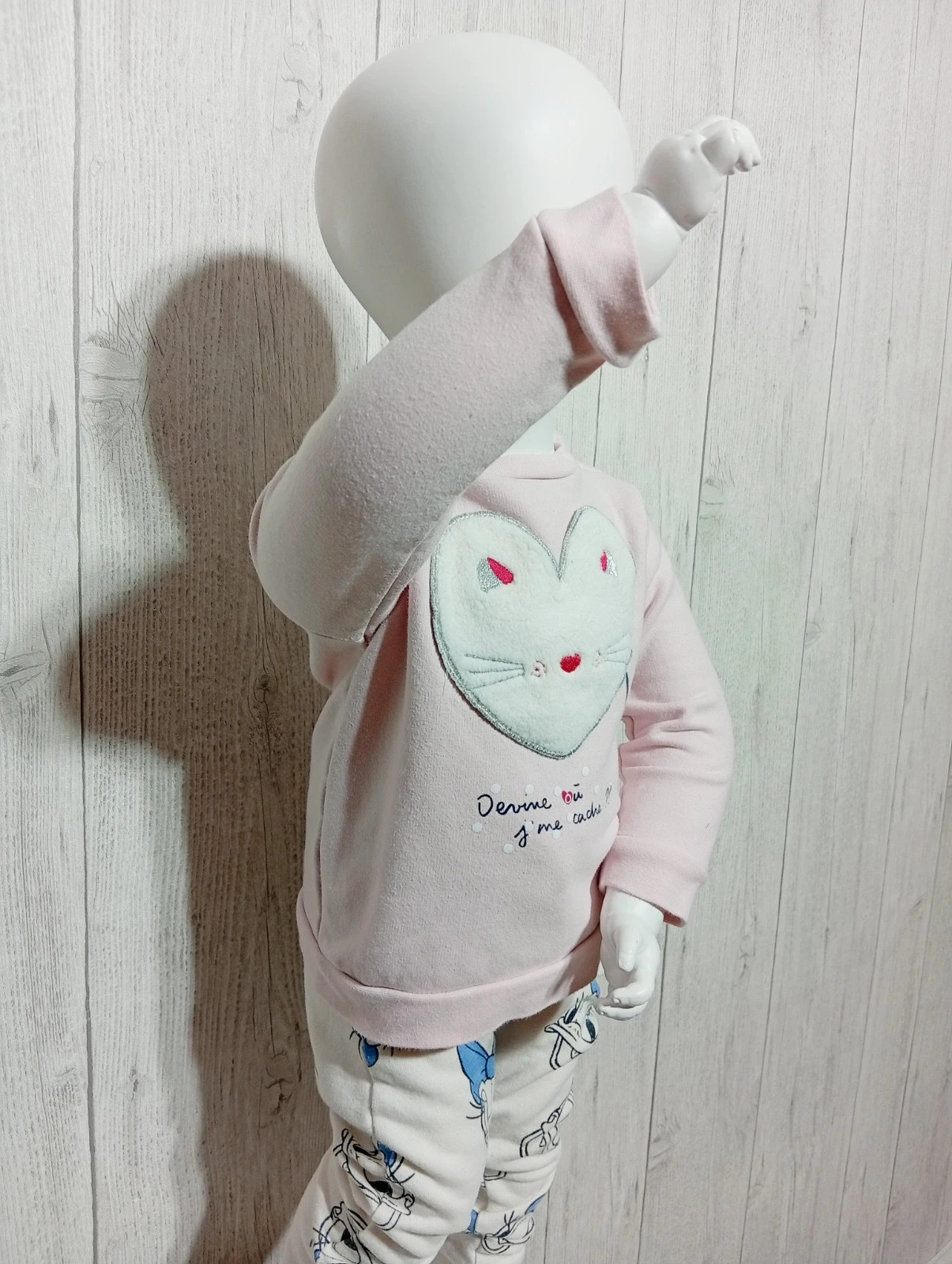 Pull a motif fille - taille 18 mois - gemo - couleur rose blanc – Gémo – taille 12-18 mois / 80 cm 2