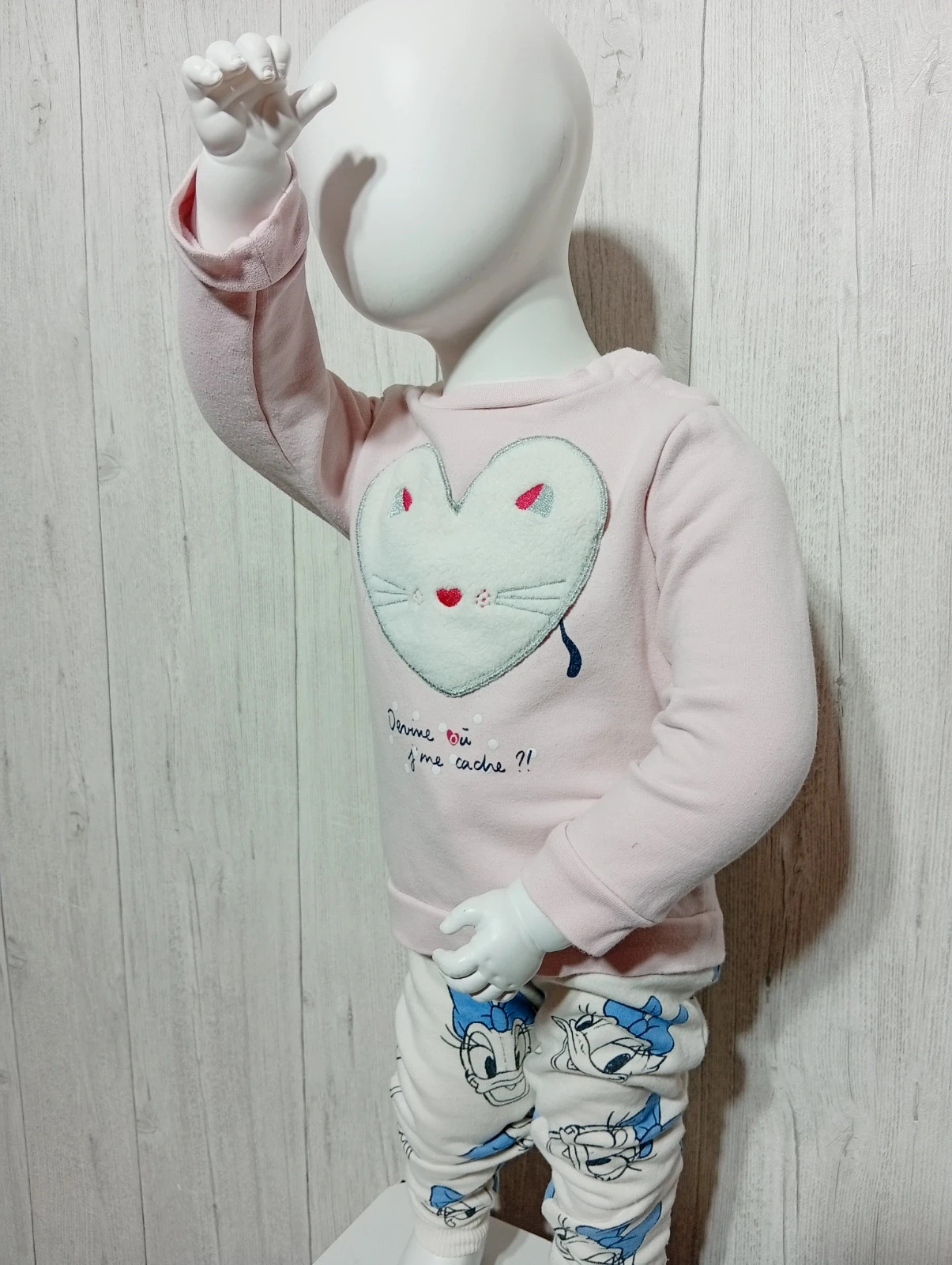 Pull a motif fille - taille 18 mois - gemo - couleur rose blanc – Gémo – taille 12-18 mois / 80 cm 3
