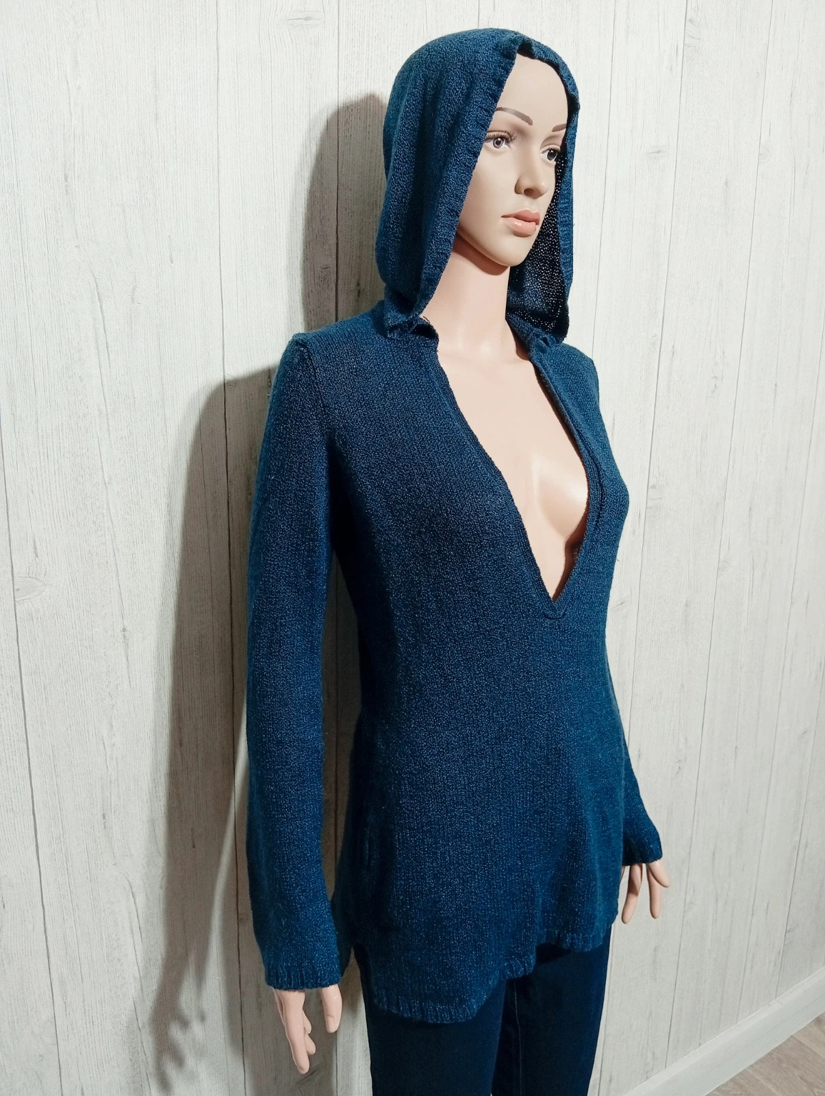 Pull col V femme - taille S/36 ( taille 1)- woman only - couleur marine – Women Only – taille S / 36 / 8 4