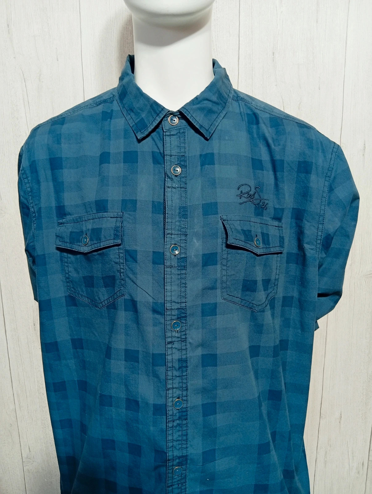 Chemise a carreaux homme - taille XXL/44 - RMS26 - couleur marine – rms26 – taille XXL 2