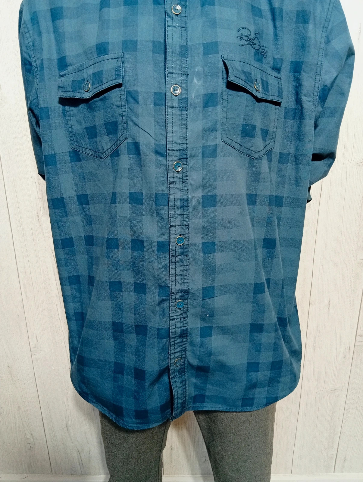 Chemise a carreaux homme - taille XXL/44 - RMS26 - couleur marine – rms26 – taille XXL 3