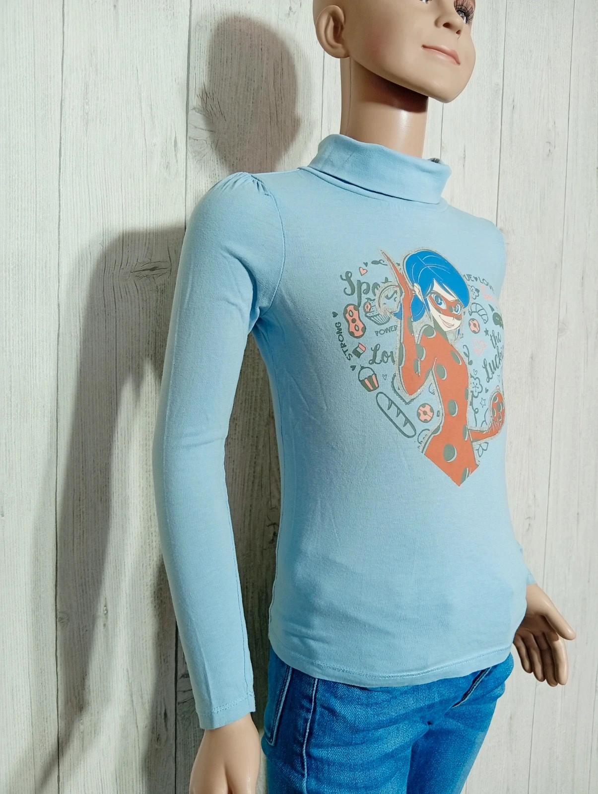 Pull a col roulé imprimé fille-taille 8 ans(126/131 cm)-miraculous-couleur bleu clair multicolore – Miraculous – taille 8 ans / 128 cm 4