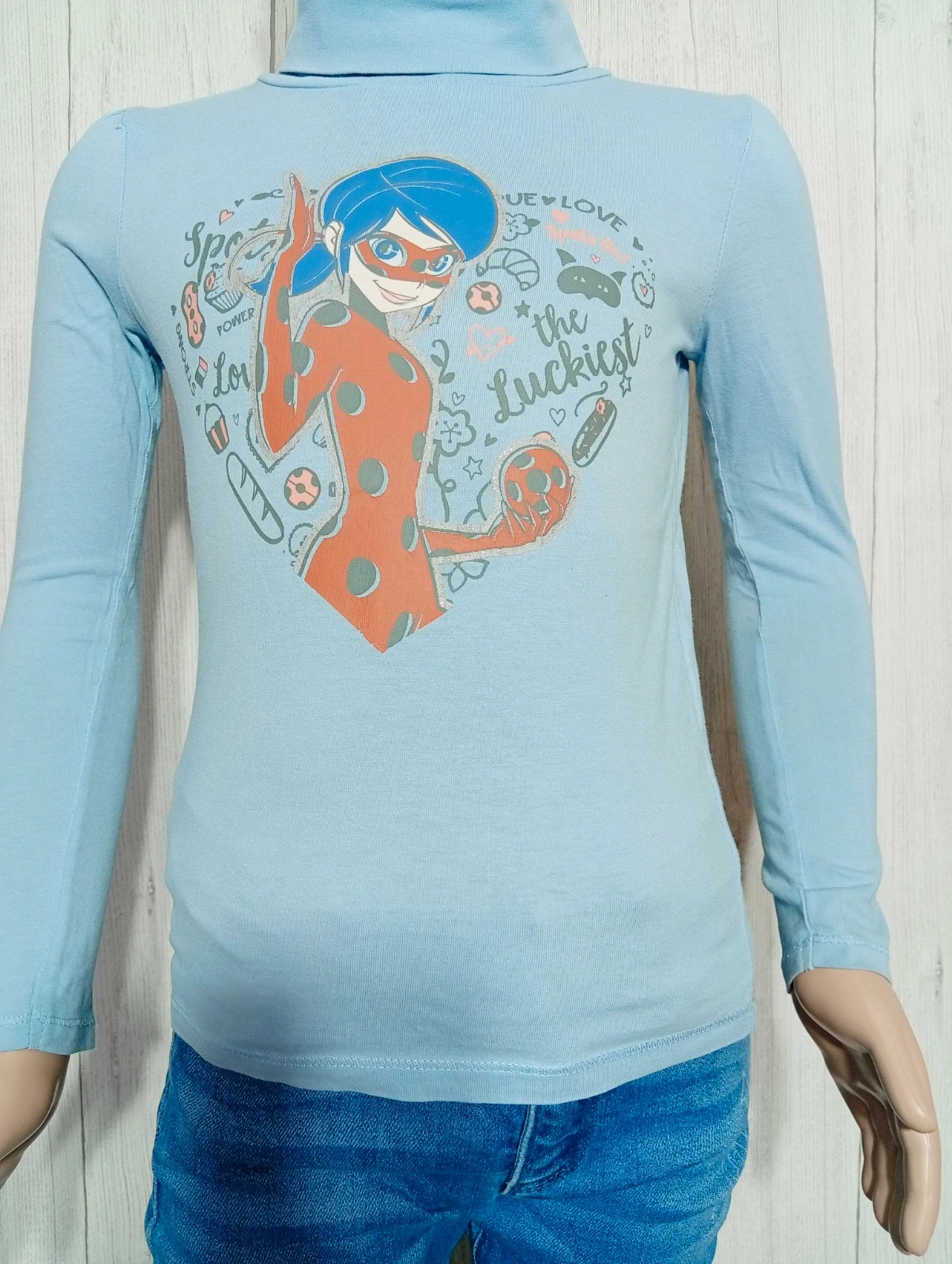 Pull a col roulé imprimé fille-taille 8 ans(126/131 cm)-miraculous-couleur bleu clair multicolore – Miraculous – taille 8 ans / 128 cm 3
