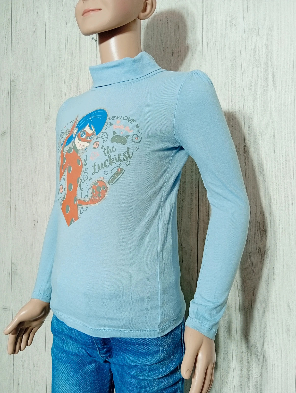Pull a col roulé imprimé fille-taille 8 ans(126/131 cm)-miraculous-couleur bleu clair multicolore – Miraculous – taille 8 ans / 128 cm 5