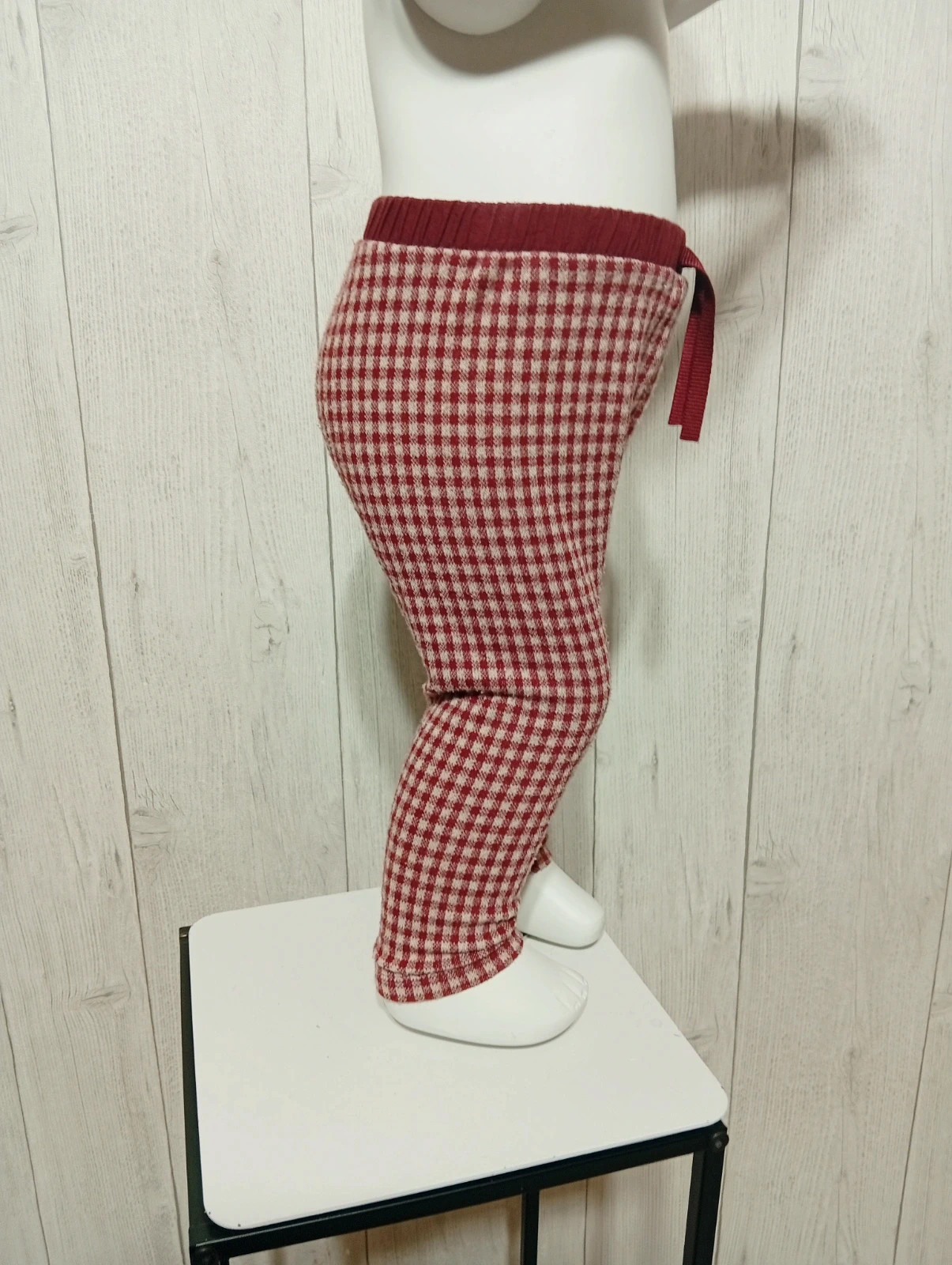 Leggins a carreaux fille - taille 12/18 mois (86 cm) - zara - couleur bordeaux blznc – Zara – taille 12-18 mois / 80 cm 4