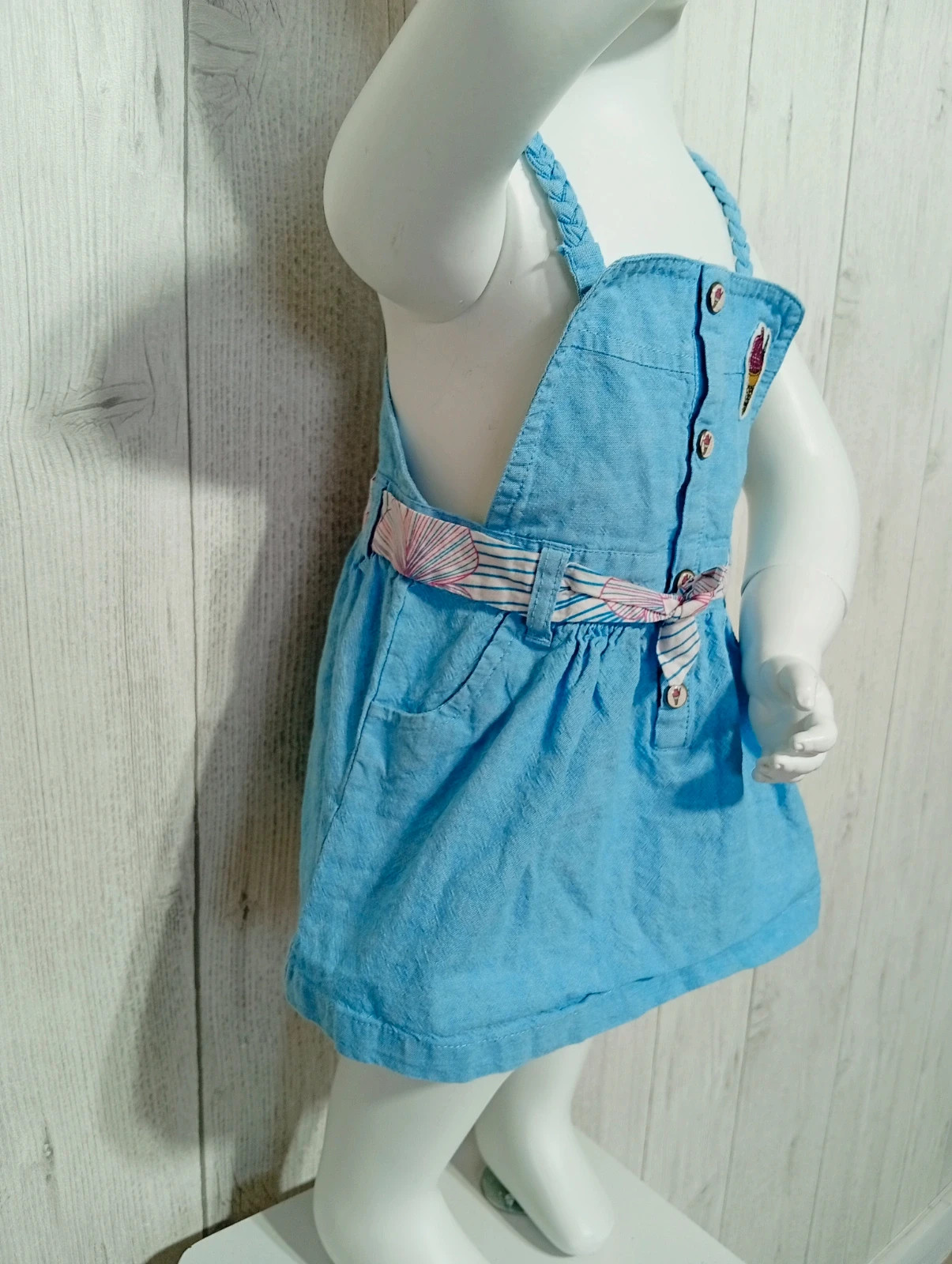 Robe en jean fille- taille 18 mois (81 cm) - nano nanette - couleur bleu clair – Nano & nanette – taille 12-18 mois / 80 cm 2