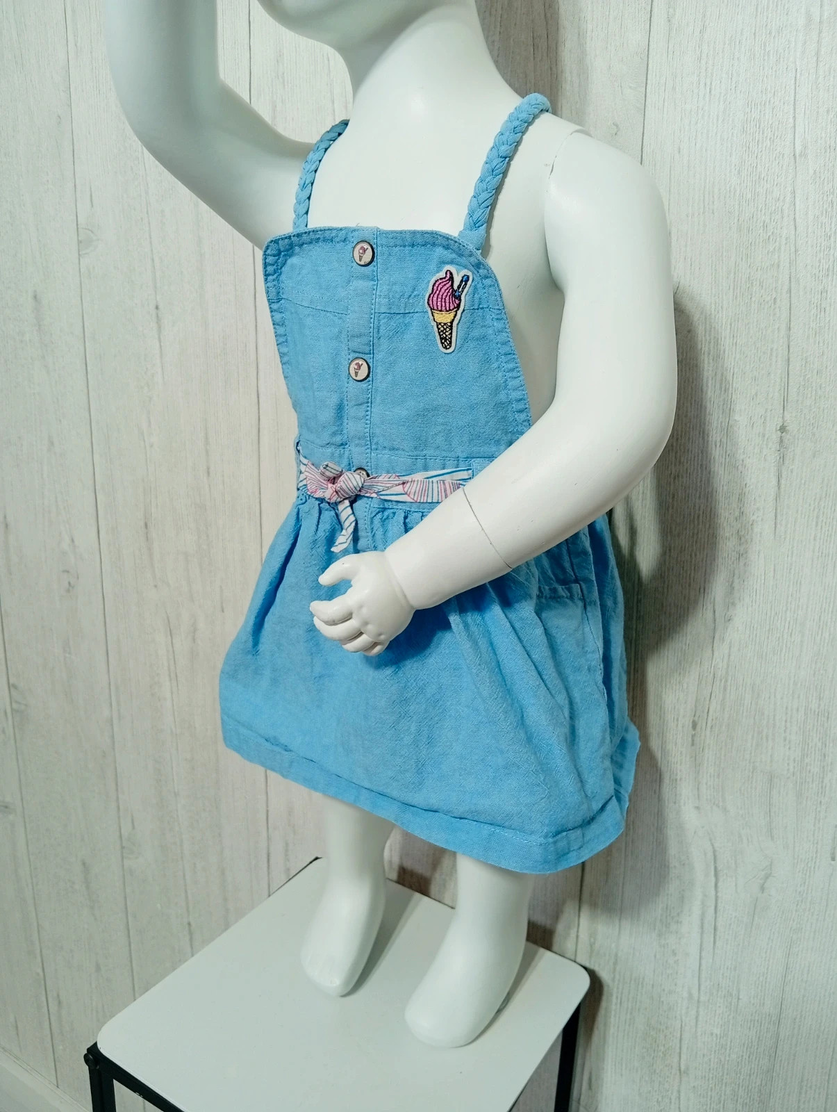 Robe en jean fille- taille 18 mois (81 cm) - nano nanette - couleur bleu clair – Nano & nanette – taille 12-18 mois / 80 cm 3