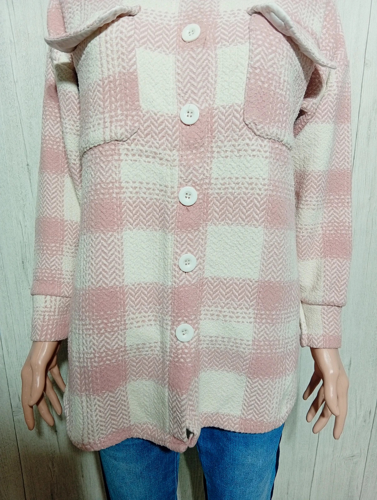 Veste chemise femme - taille L/40 - new collection - couleur rose blanc – New Collection – taille L / 40 / 12 3