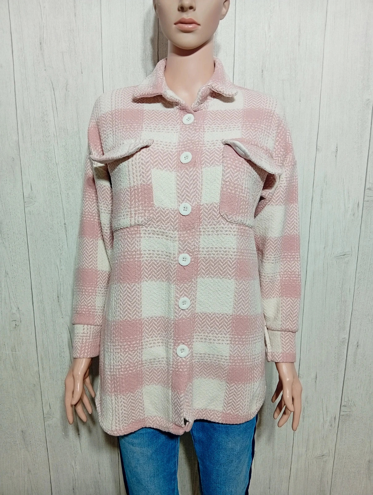 Veste chemise femme - taille L/40 - new collection - couleur rose blanc