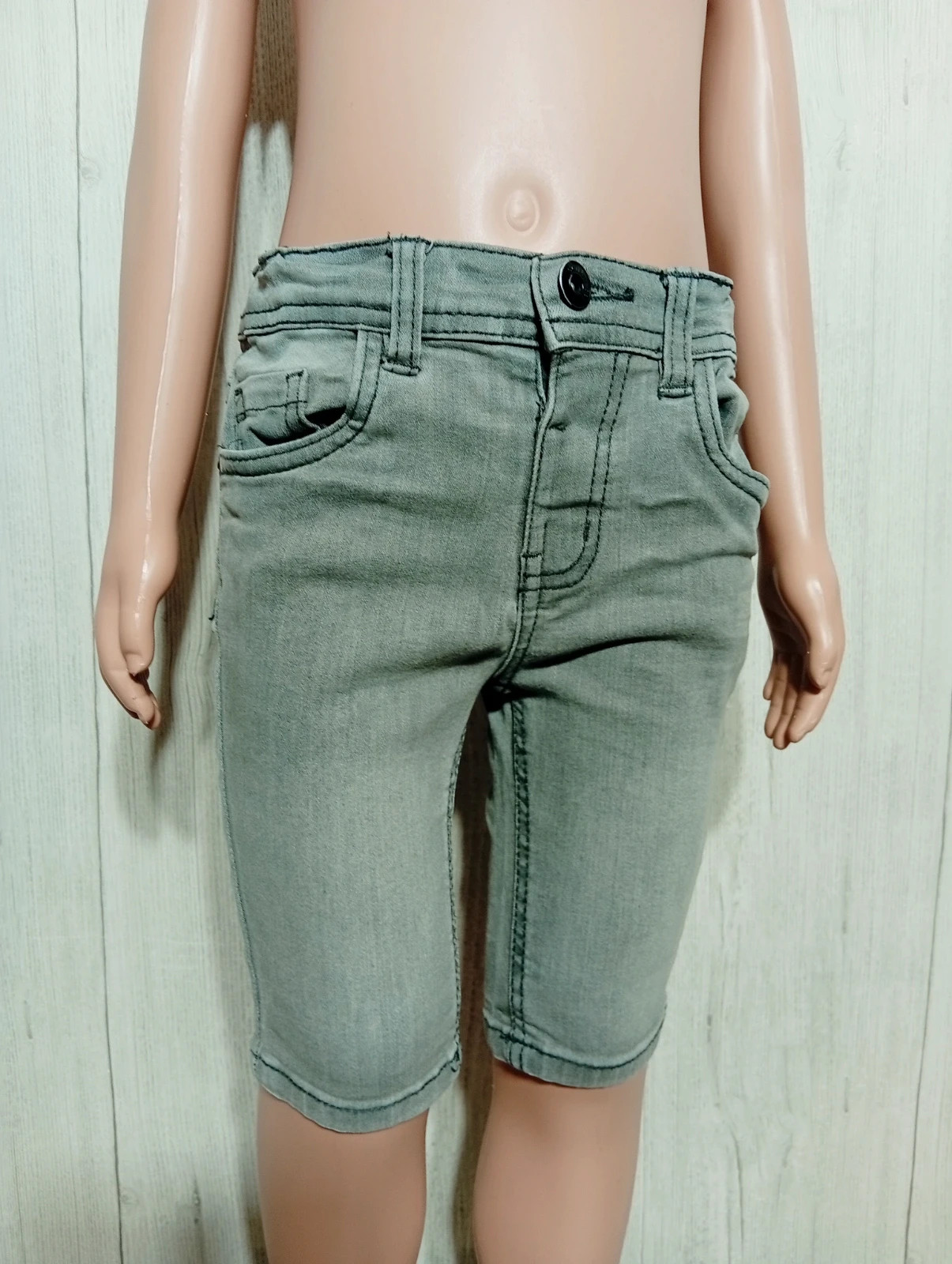 Short en jean garcon - taille 4/5 ans (110 cm)- denim co - couleur gris