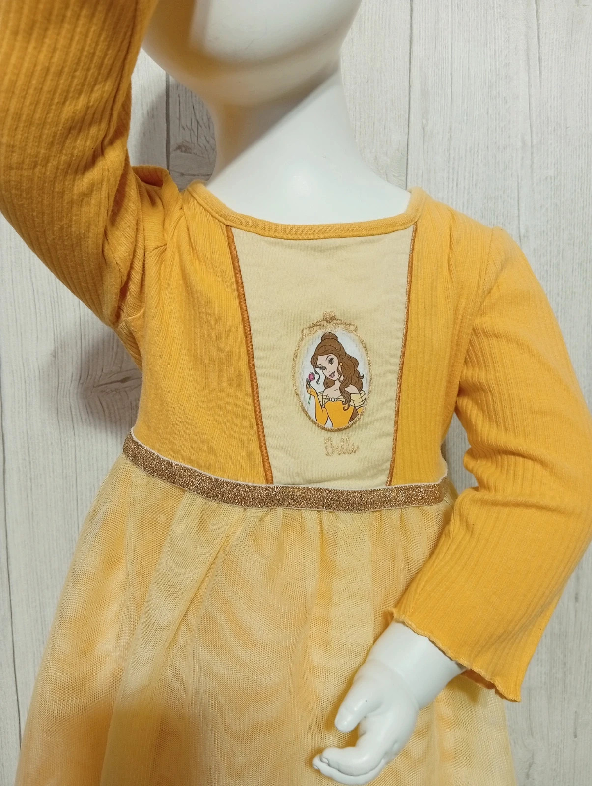 Robe princesse Belle fille - taille 9/12 mois (80 cm) - disney princesse - couleur jaune – Disney Princess – taille 12-18 mois / 80 cm 2