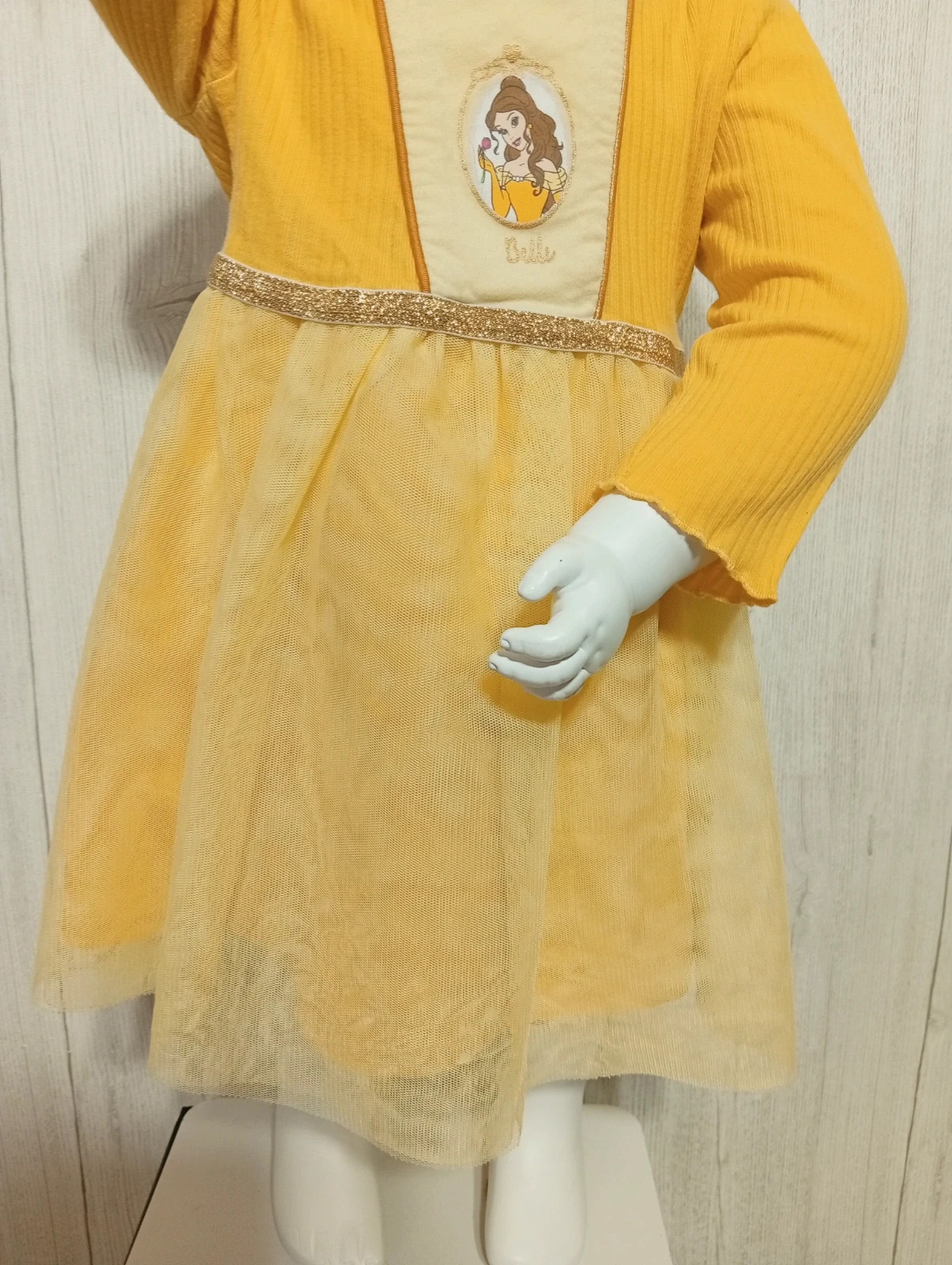 Robe princesse Belle fille - taille 9/12 mois (80 cm) - disney princesse - couleur jaune – Disney Princess – taille 12-18 mois / 80 cm 3