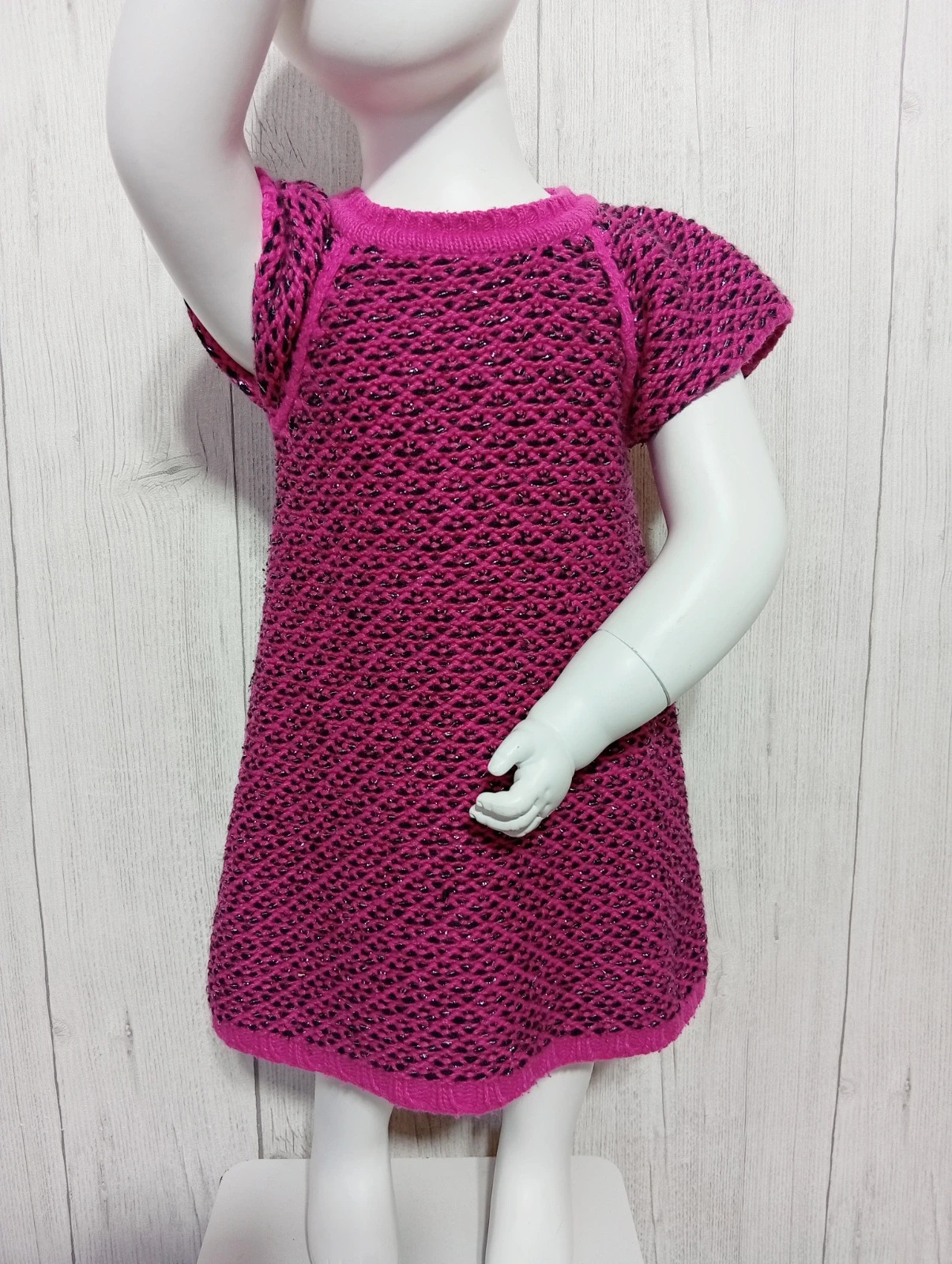 Robe d'hiver fille - taille 18 mois (81 cm) - orchestra - couleur fushia noir argente – Orchestra – taille 12-18 mois / 80 cm