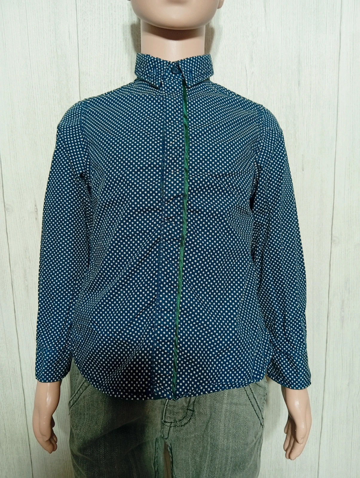 Chemise imprimé garcon- taille 4 ans (104 cm) - sergent major - couleur marine et blanc