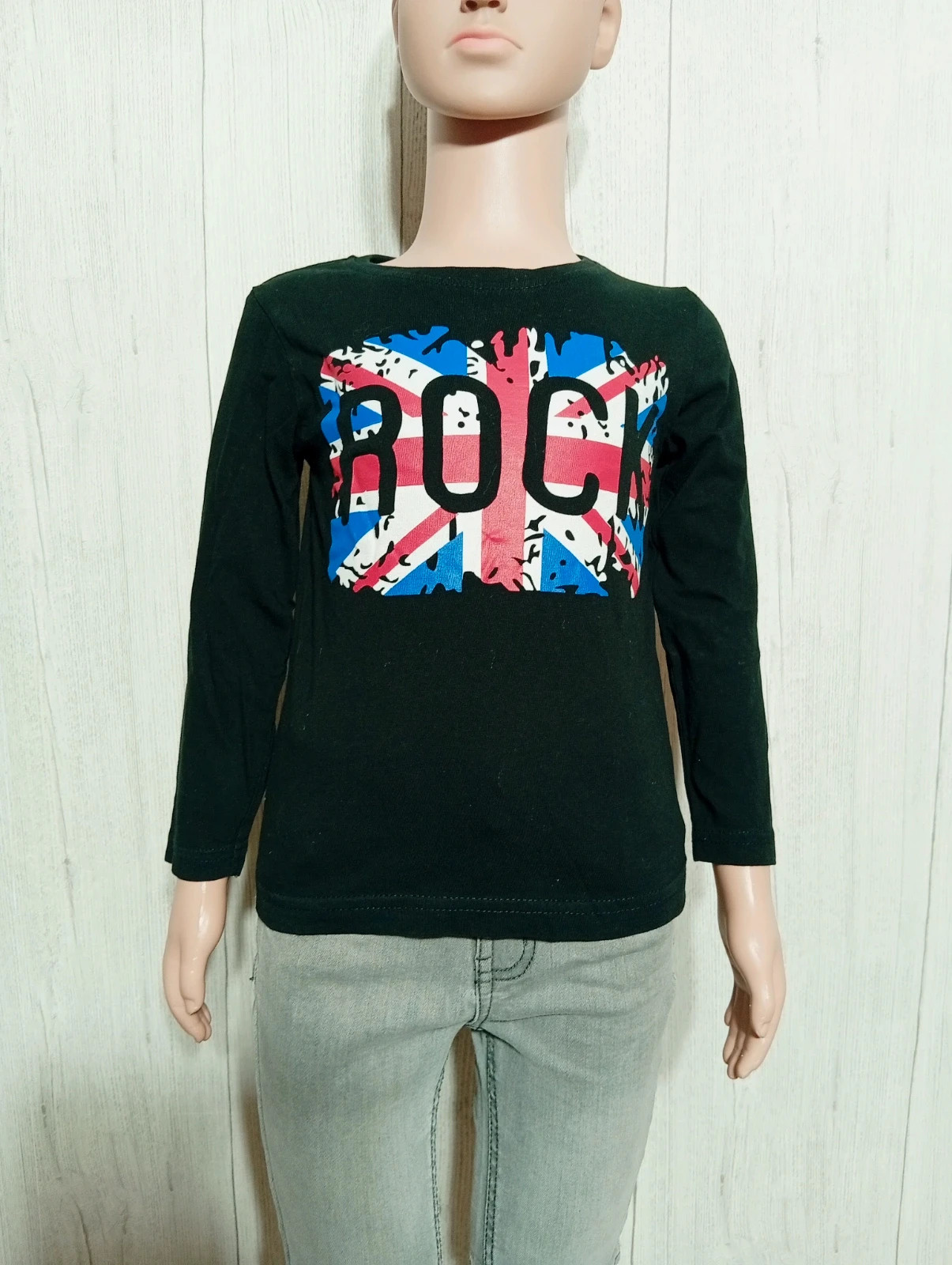 T-shirt imprimé manches longues garçon - taille 4 ans ( 102 cm) - Eldys - couleur noir rouge bleu