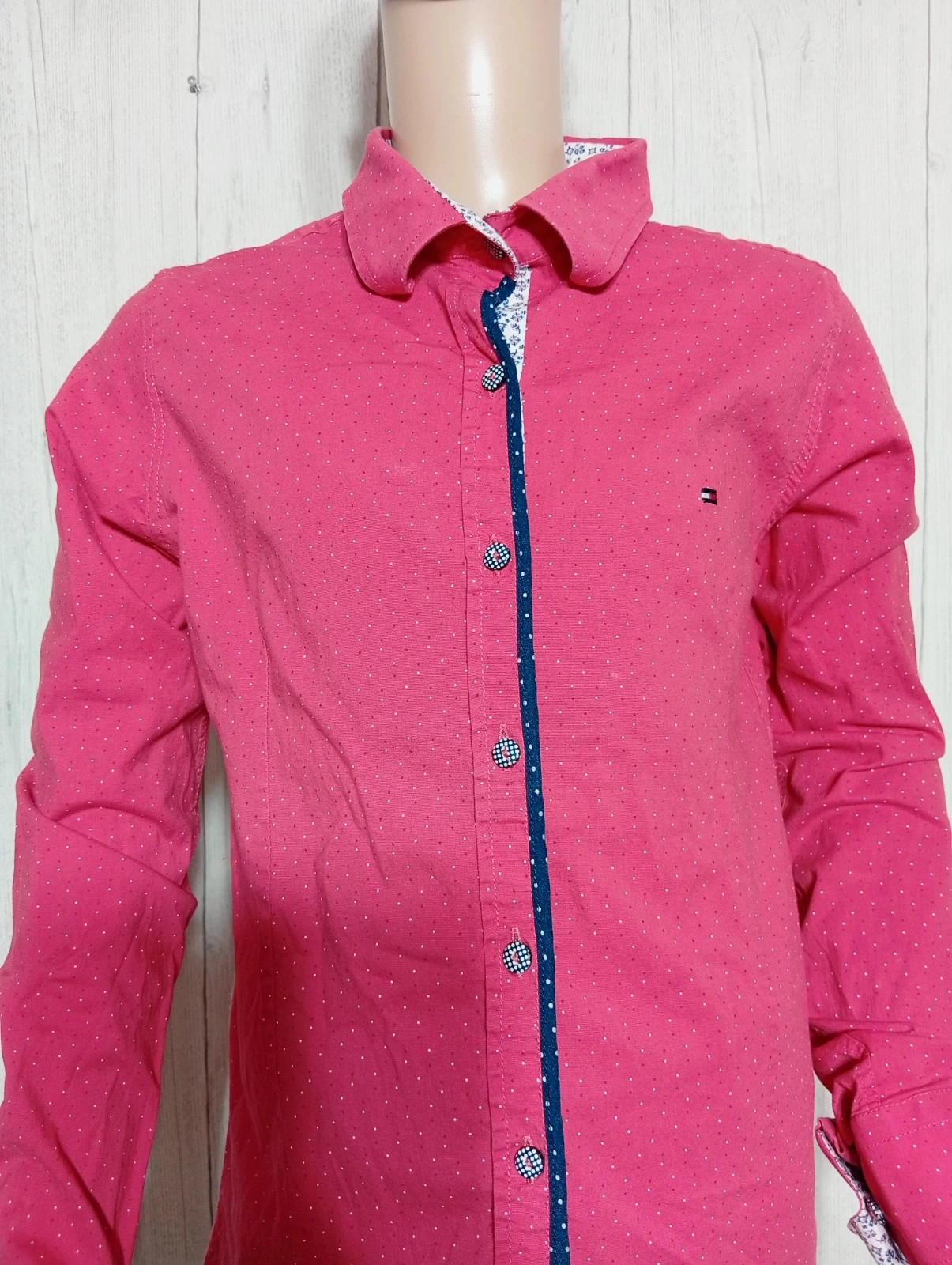 Chemise imprimé longues manche fille - taille 10 ans/M - Tommy Hilfiger - couleur rouge blanc – Tommy Hilfiger – taille M 2