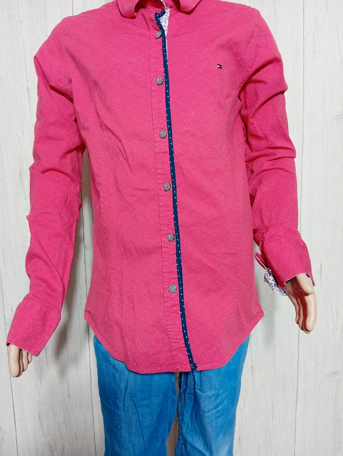 Chemise imprimé longues manche fille - taille 10 ans/M - Tommy Hilfiger - couleur rouge blanc – Tommy Hilfiger – taille M 3