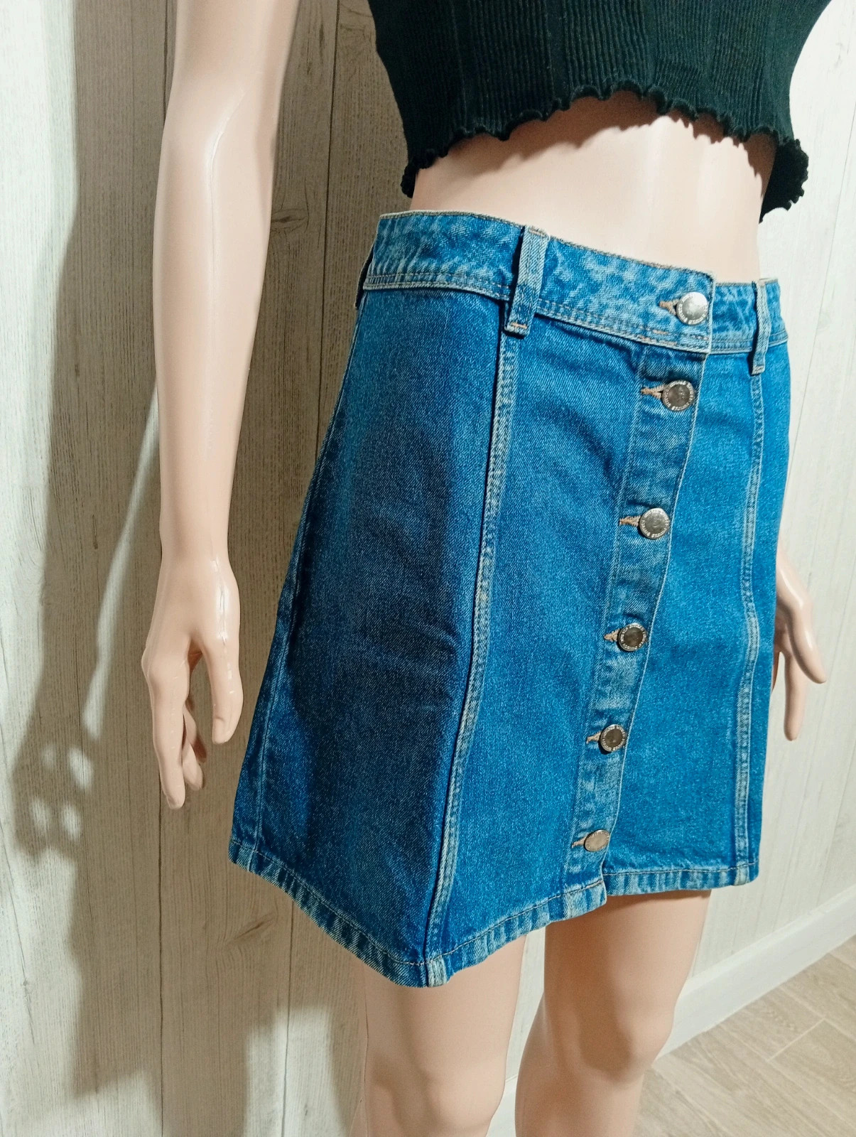 Jupe en jeans femme- taille S/36- H&M- couleur bleu – H&M – taille S / 36 / 8 2