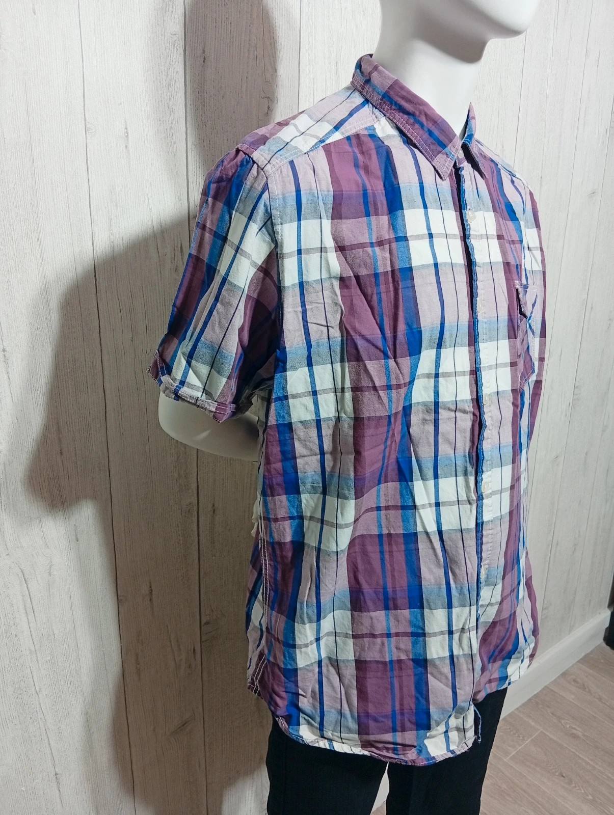 Chemise a carreaux manches courtes homme - – OWK – taille XL 4