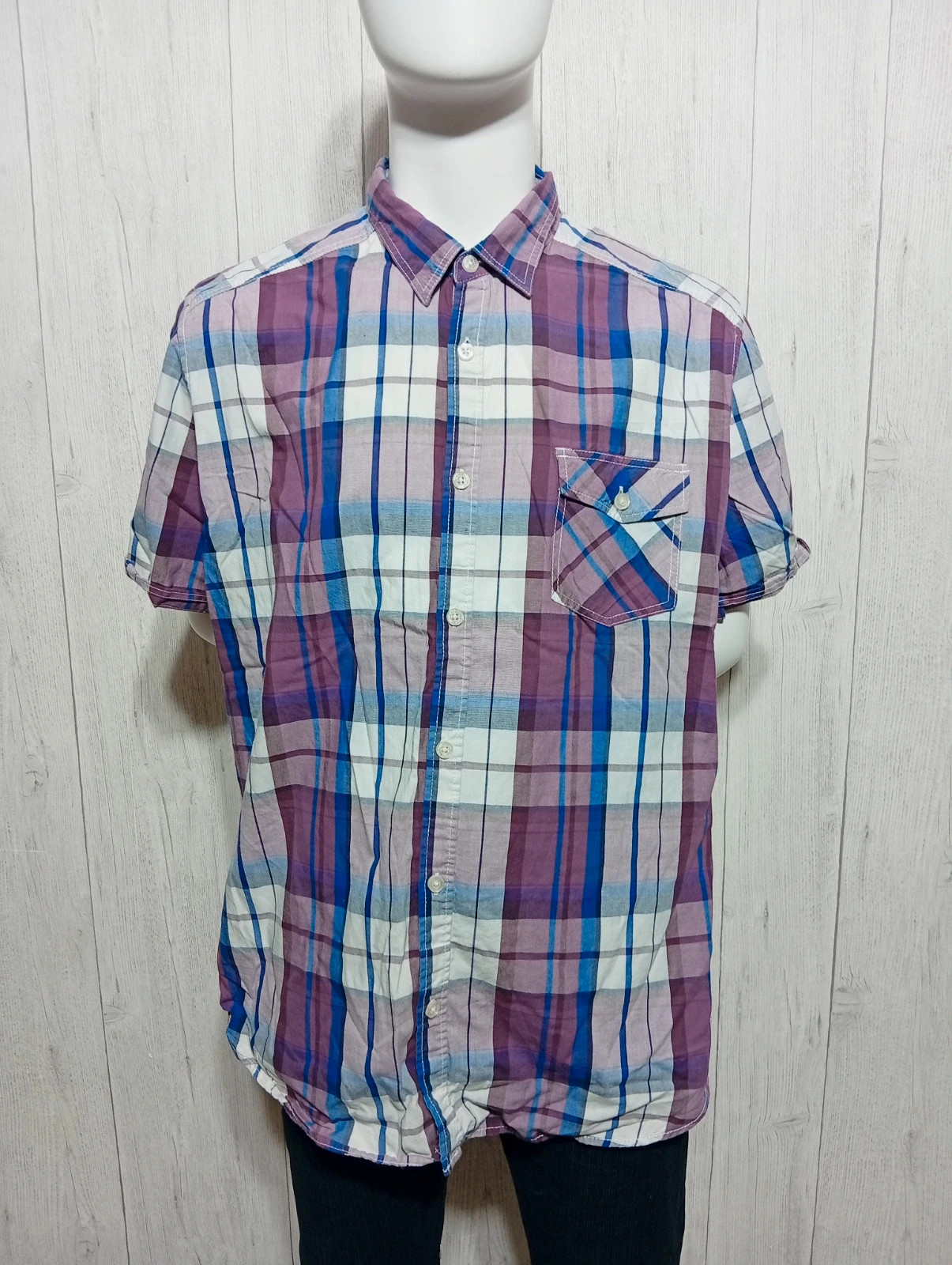 Chemise a carreaux manches courtes homme -