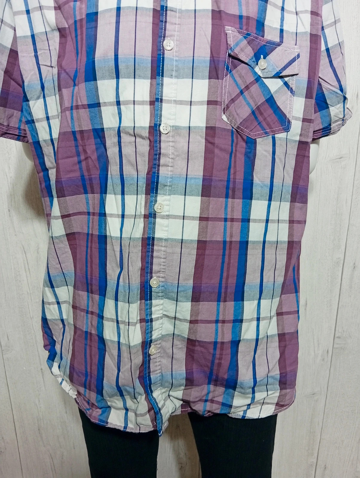 Chemise a carreaux manches courtes homme - – OWK – taille XL 3