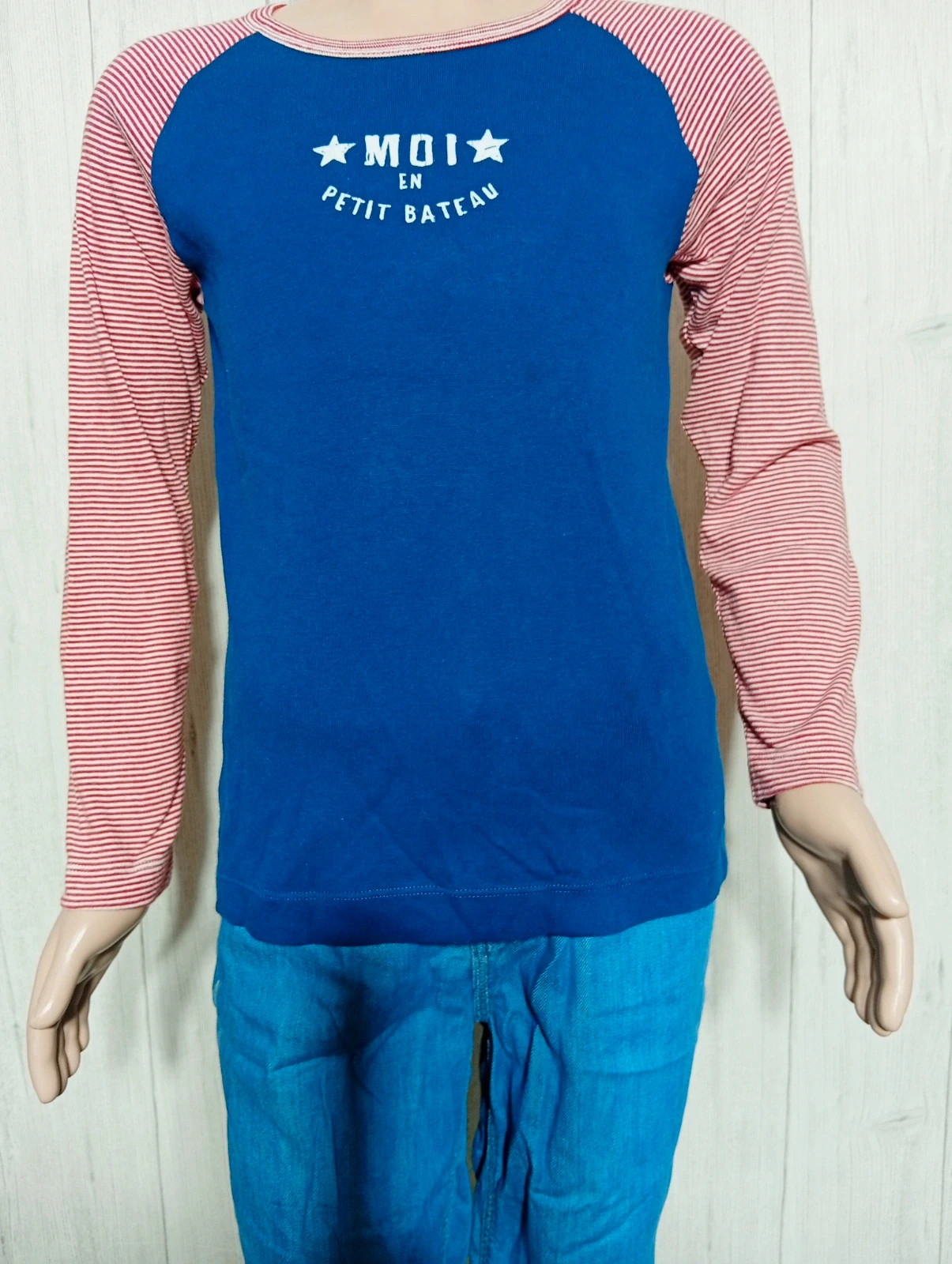 T-shirt imprimé fille - taille 8 ans (128 cm) - petit bateau - couleur marine blanc rouge – Petit Bateau – taille 8 ans / 128 cm 3