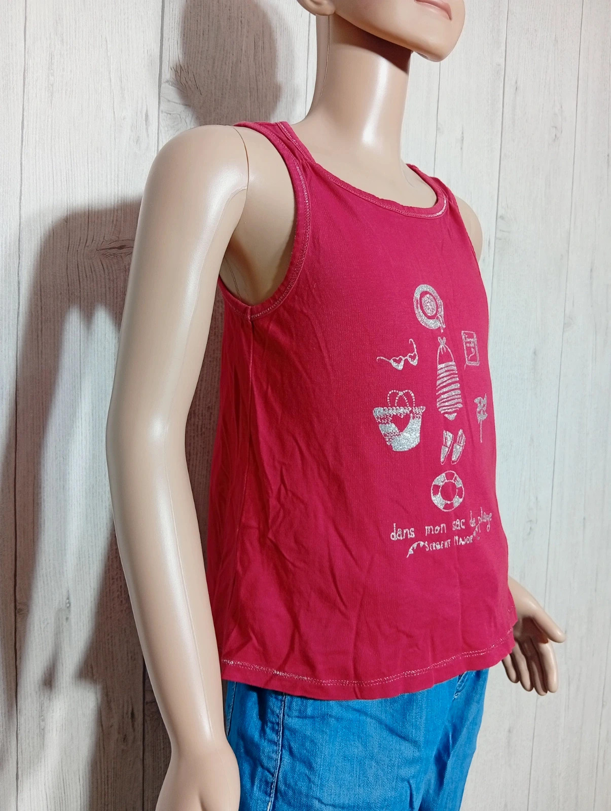 Débardeur fille - taille 8 ans (128 cm) - sergent major - couleur rouge argente – Sergent Major – taille 8 ans / 128 cm 4