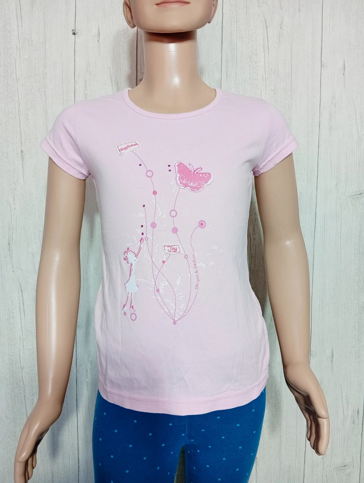 T-shirt imprimé manches courtes fille - taille 10 ans (138 cm) - lisa rose - couleur rose