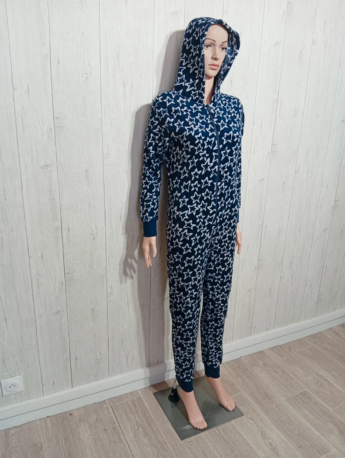 Pyjama polaire 1 piece - taille 15 ans (170/176 cm) - 9th avenue - couleur marine et blanc – 9th Avenue – taille 15 ans / 170 cm 4