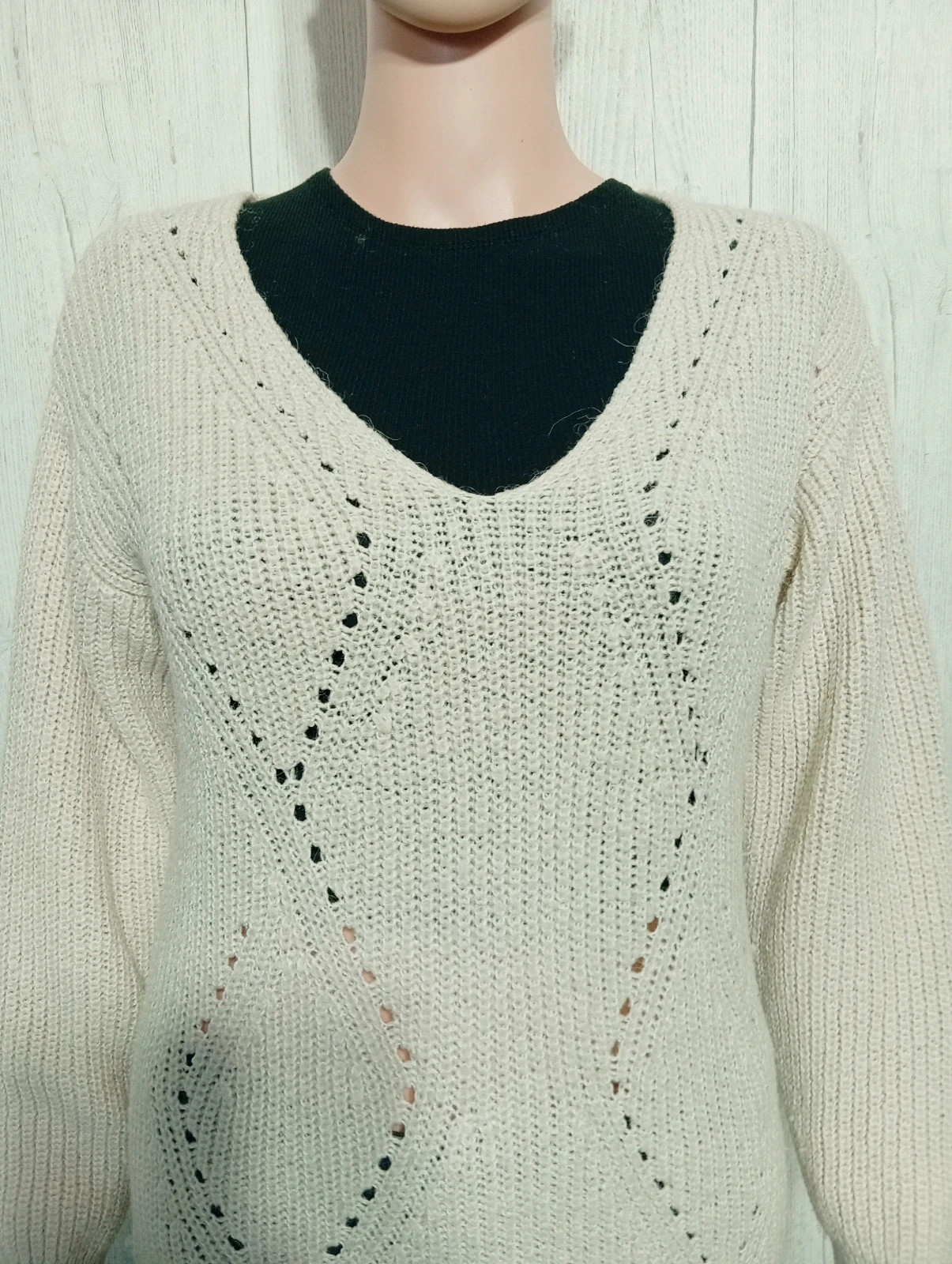 Pull d'hiver a col V fille - taille 16 ans - miss avant première - couleur creme – Miss Avant Premiere – taille 16 ans / 176 cm 2