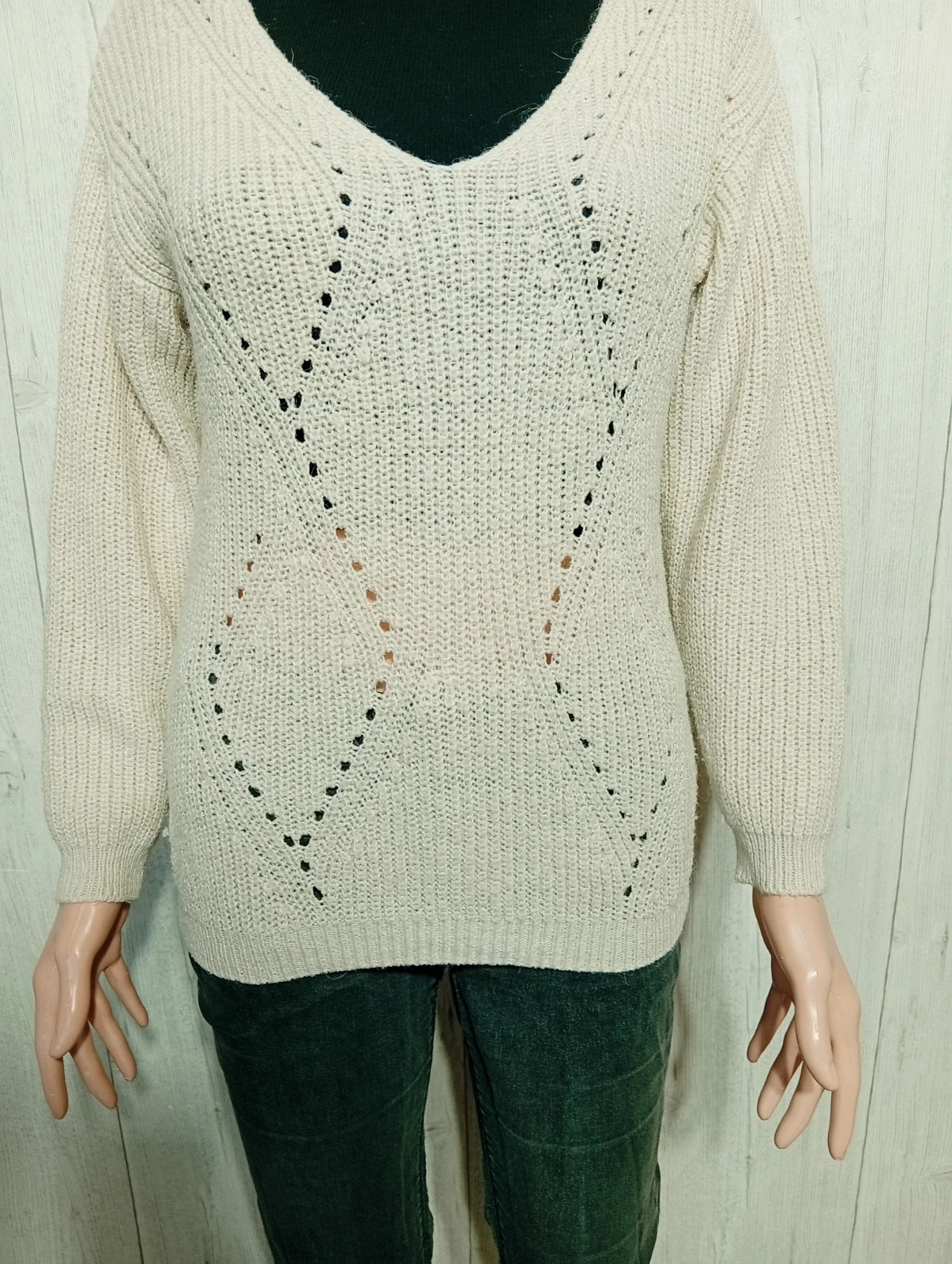 Pull d'hiver a col V fille - taille 16 ans - miss avant première - couleur creme – Miss Avant Premiere – taille 16 ans / 176 cm 3
