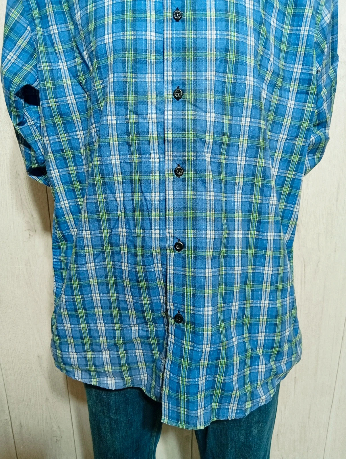 Chemise a carreaux homme - taille XL/42- Giogio Morello - couleur bleu blanc vert – Giorgio Morello – taille XL 3