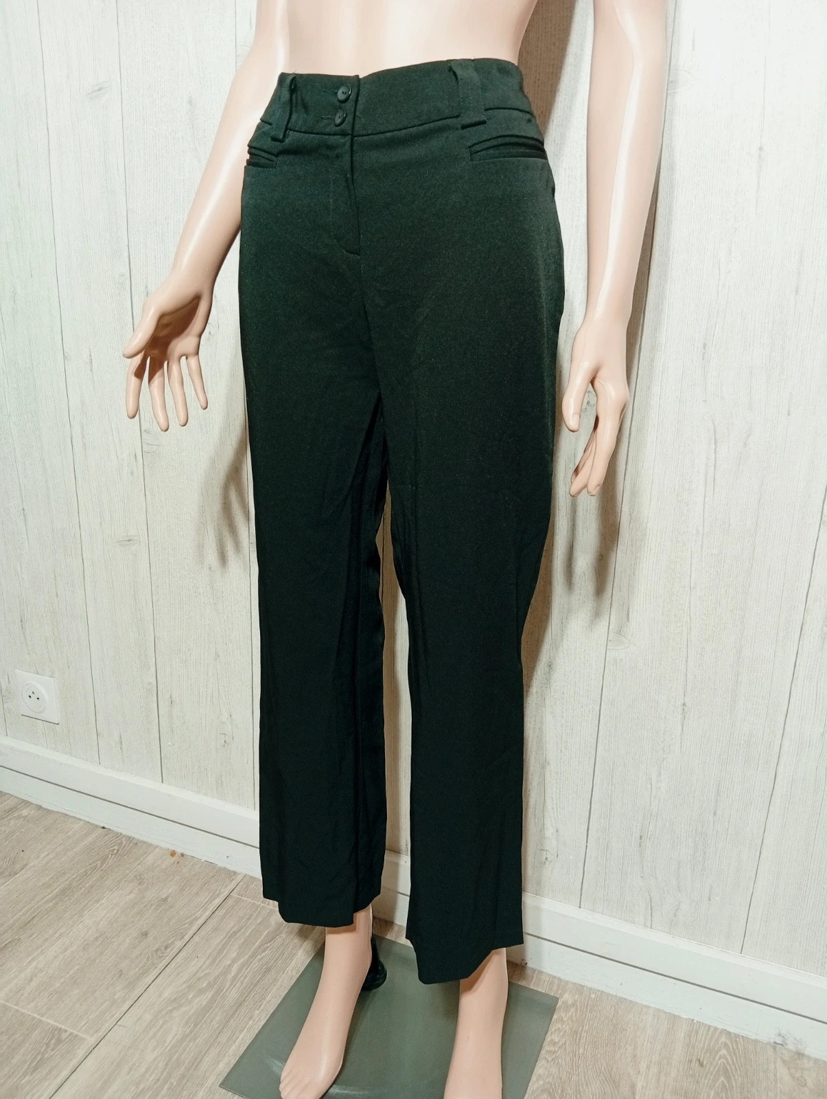 Pantalon droit femme - taille L/40 - yessica - couleur noir – Yessica – taille L / 40 / 12 5