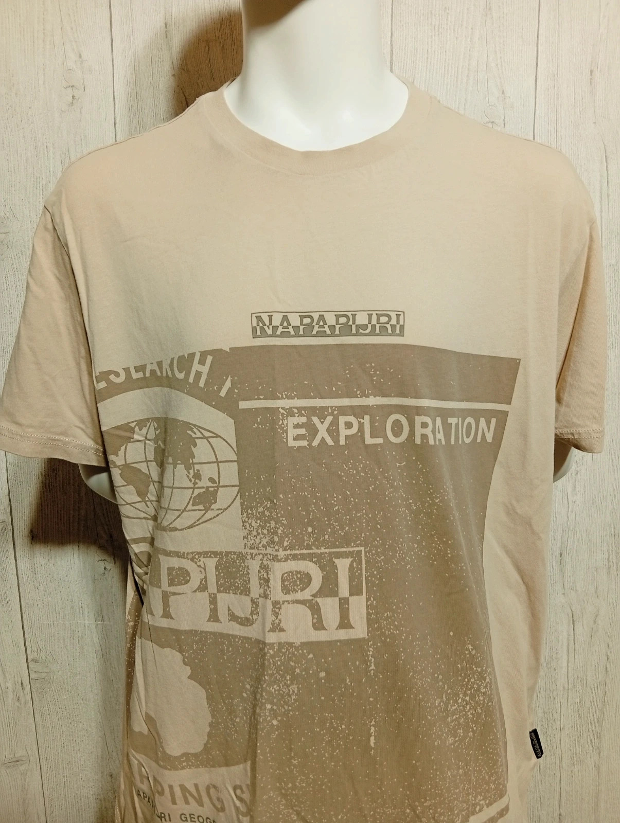 T-shirt imprimé manche courte homme - taille XL/42 - napapijri- couleur beige – Napapijri – taille XL 2