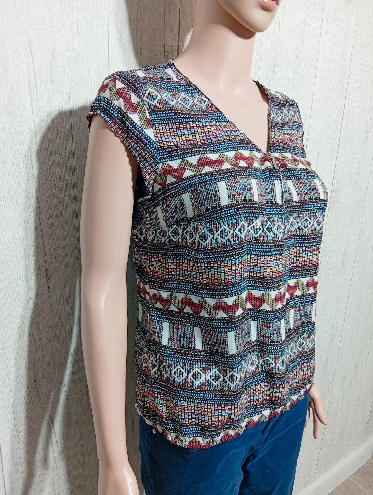 Blouse manche courte femme - couleur S/36 - cache cache - couleur multicolore – Cache Cache – taille S / 36 / 8 4