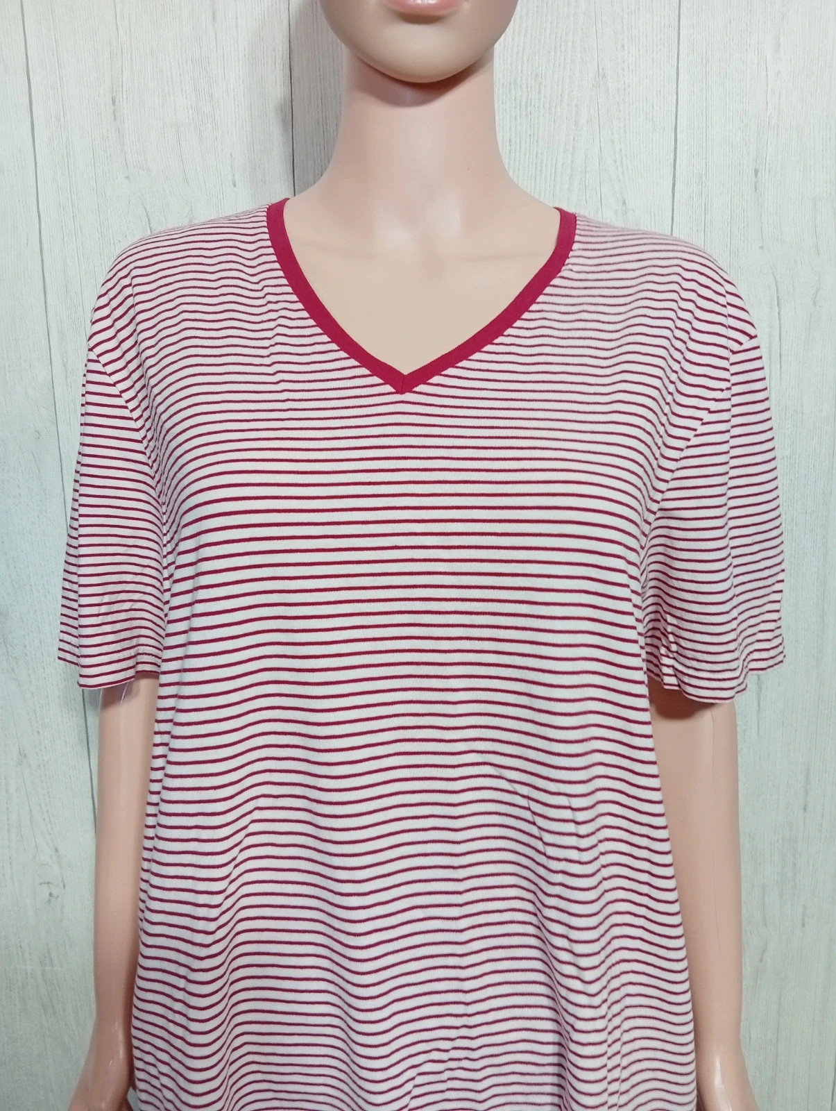 T-shirt a rayure manches courte femme - taille XL/42 - Kiabi - couleur rouge et blanc – Kiabi – taille XL / 42 / 14 2