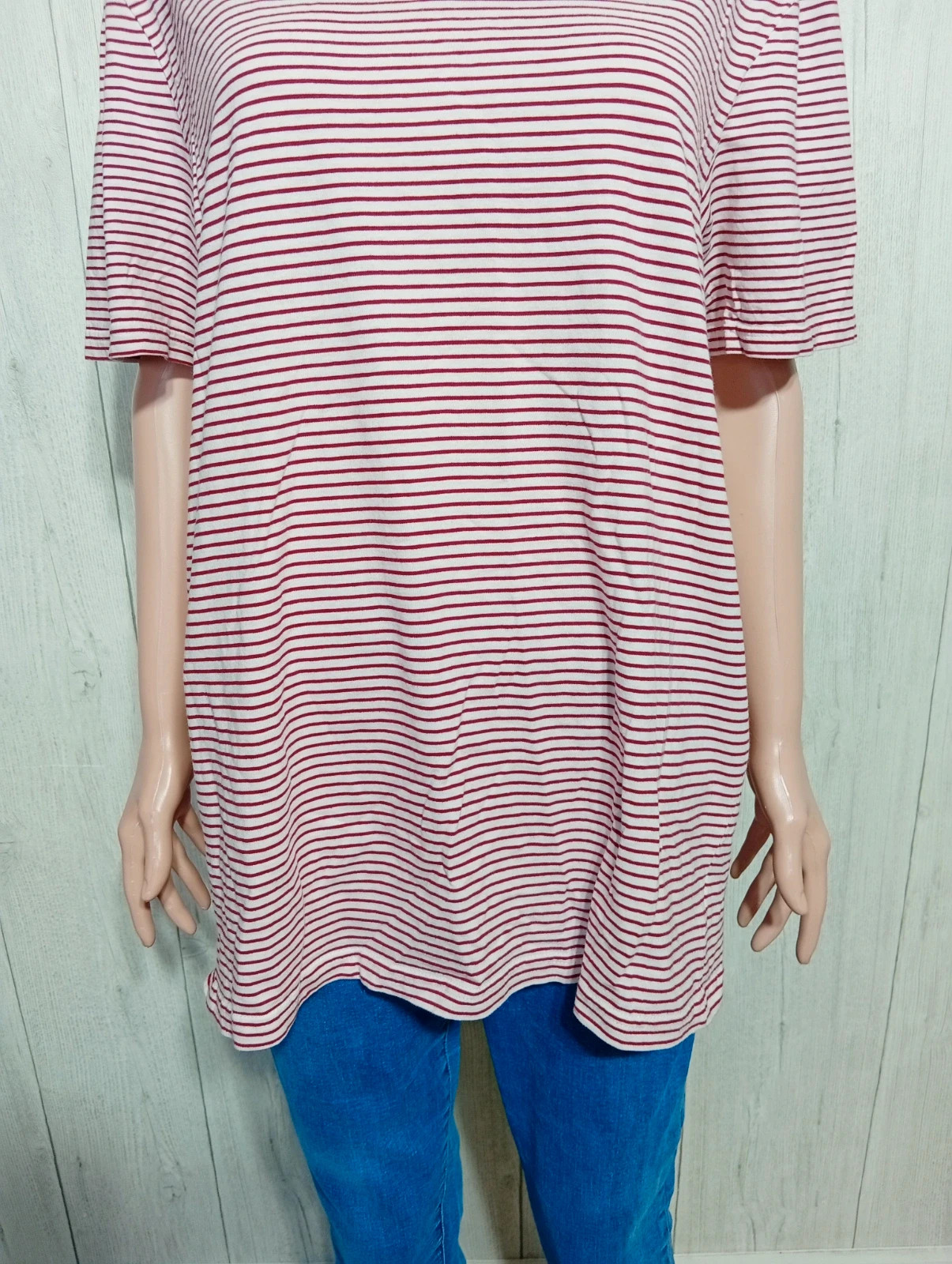 T-shirt a rayure manches courte femme - taille XL/42 - Kiabi - couleur rouge et blanc – Kiabi – taille XL / 42 / 14 3