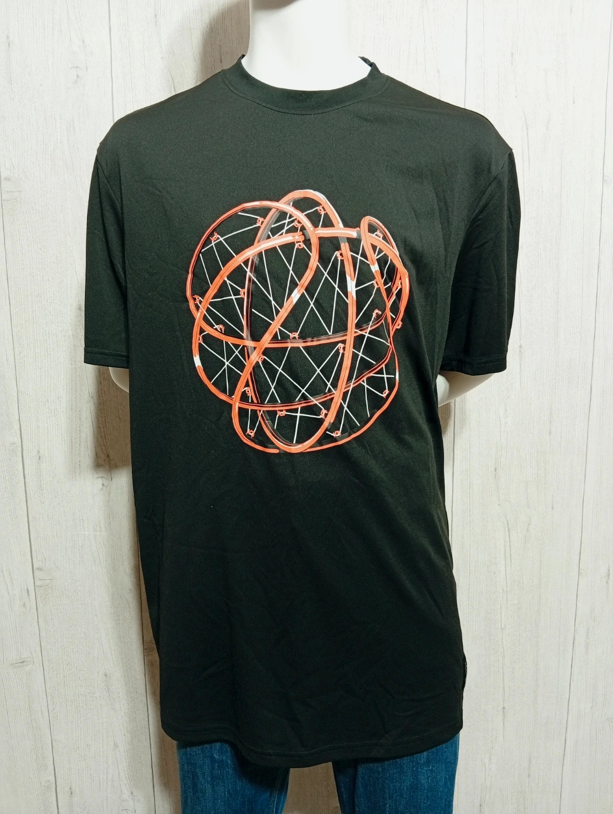 T-shirt imprimé manches courte homme- taille XL/42 - decathlon - couleur noir orange