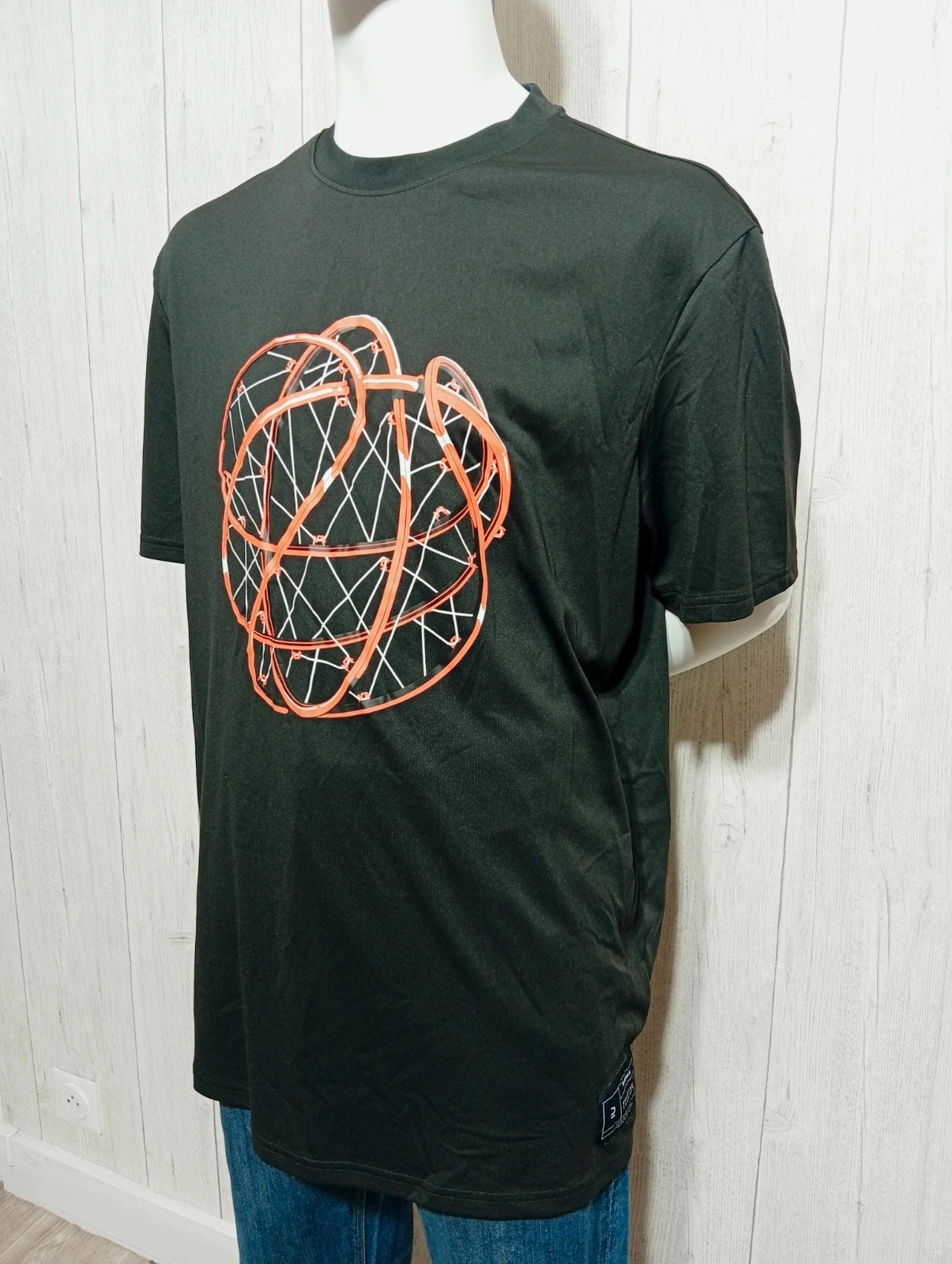 T-shirt imprimé manches courte homme- taille XL/42 - decathlon - couleur noir orange – Decathlon – taille XL 5