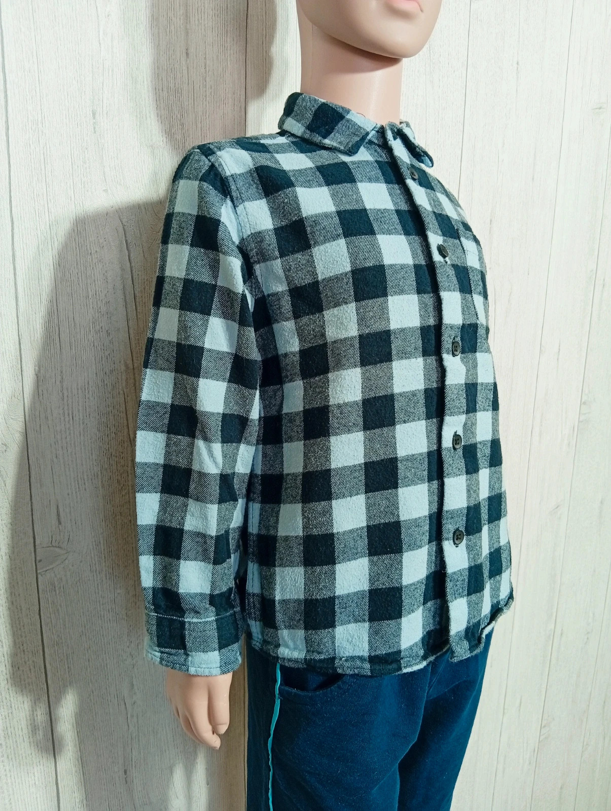Chemise a carreaux - taille 5 ans/110 cm- primark - couleur noir et bleu clair – Primark – taille 5 ans / 110 cm 5