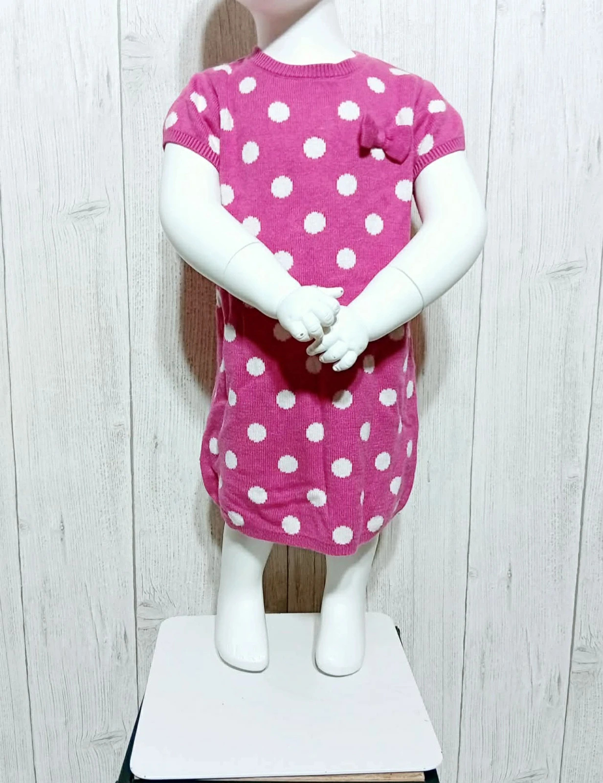 Robe fille - taille 18 mois (80cm) - grain de blé - couleur fushia et blanc